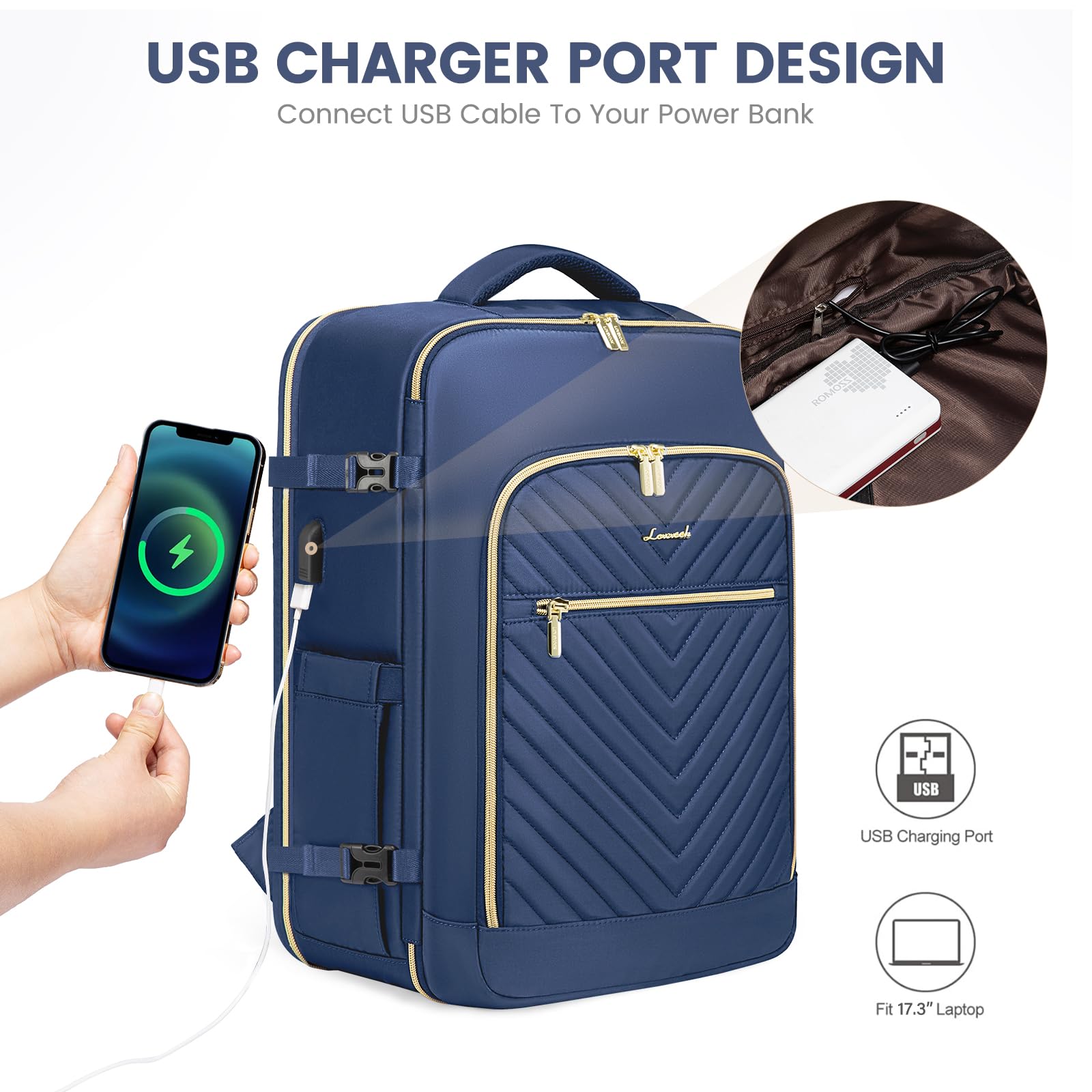 Foto 7 pulgar | Mochila De Viaje Lovevook Grande Para Mujer Con Cubos De Embalaje - Venta Internacional.