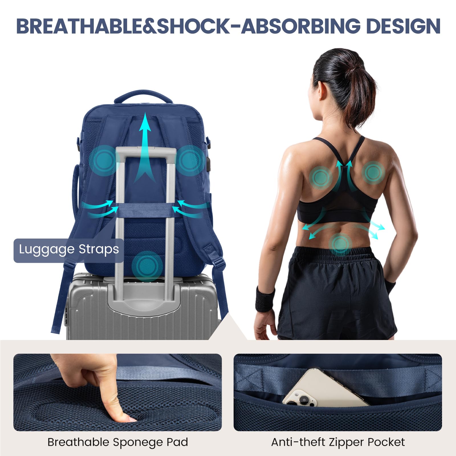 Foto 8 pulgar | Mochila De Viaje Lovevook Grande Para Mujer Con Cubos De Embalaje - Venta Internacional.