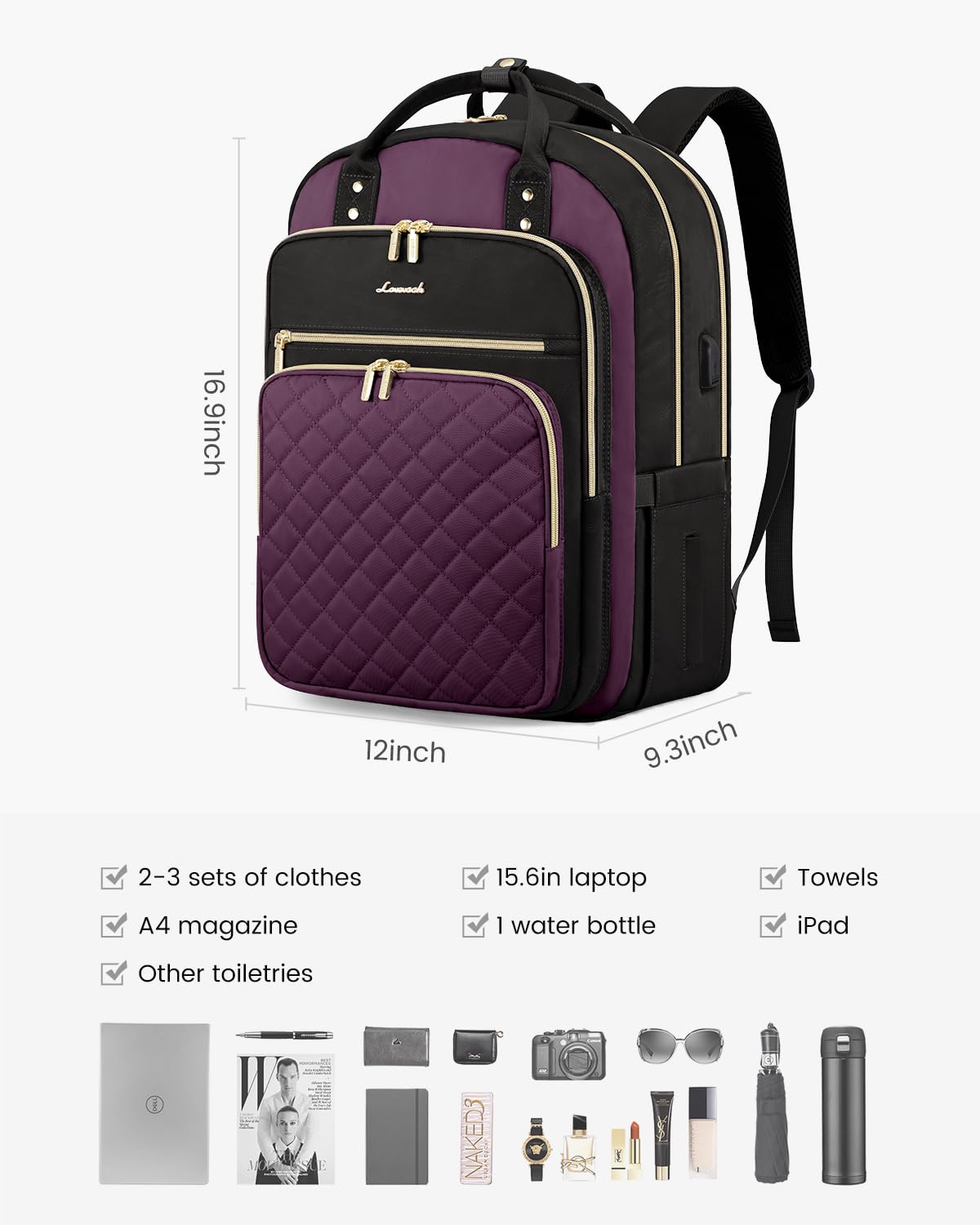 Foto 4 pulgar | Mochila Para Portátil Lovevook Para Mujer De 15.6 Pulgadas Resistente Al Agua - Venta Internacional.