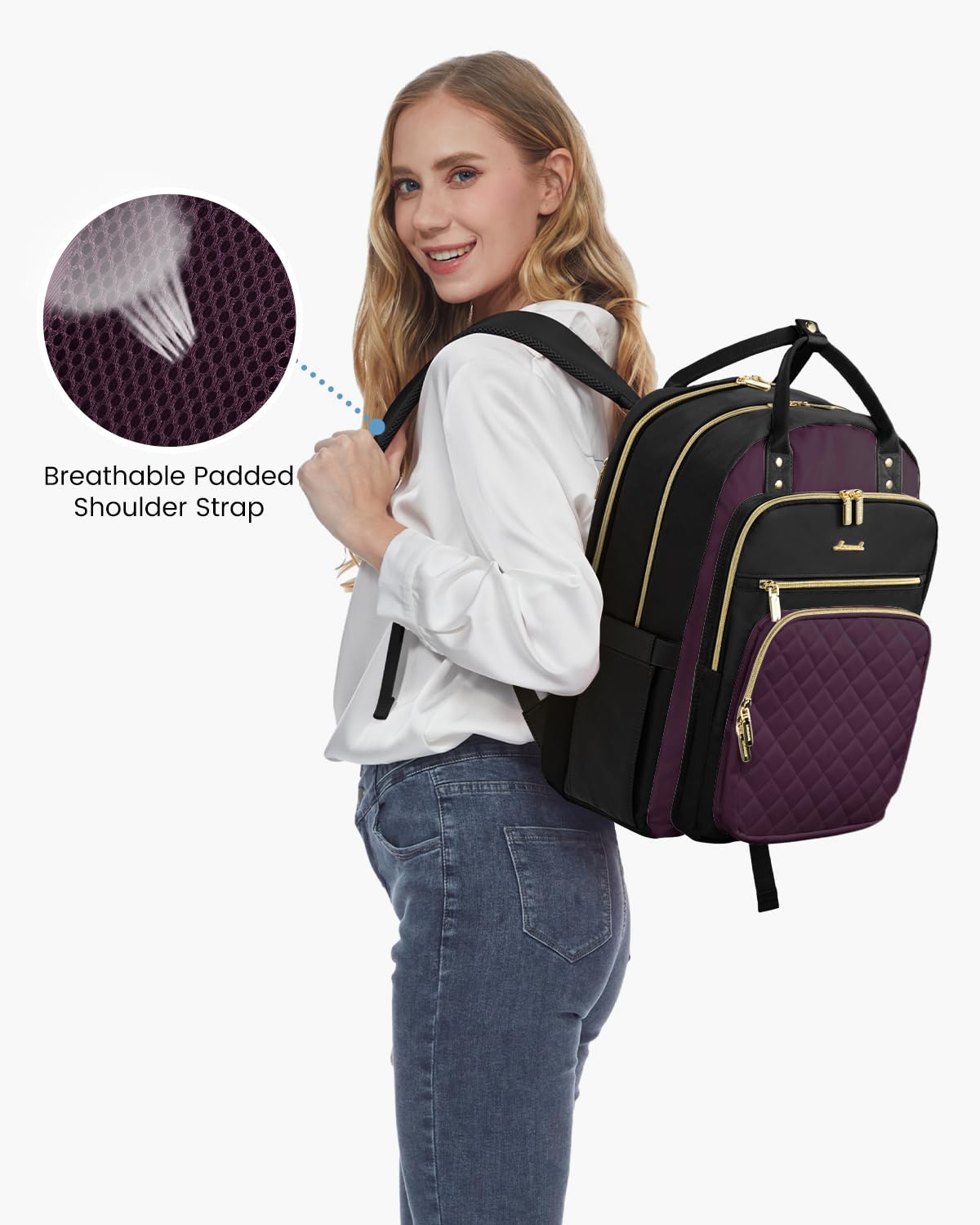 Foto 6 pulgar | Mochila Para Portátil Lovevook Para Mujer De 15.6 Pulgadas Resistente Al Agua - Venta Internacional.