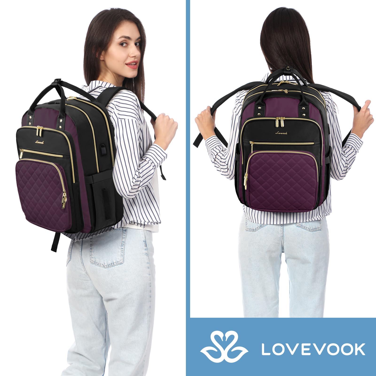 Foto 7 pulgar | Mochila Para Portátil Lovevook Para Mujer De 15.6 Pulgadas Resistente Al Agua - Venta Internacional.