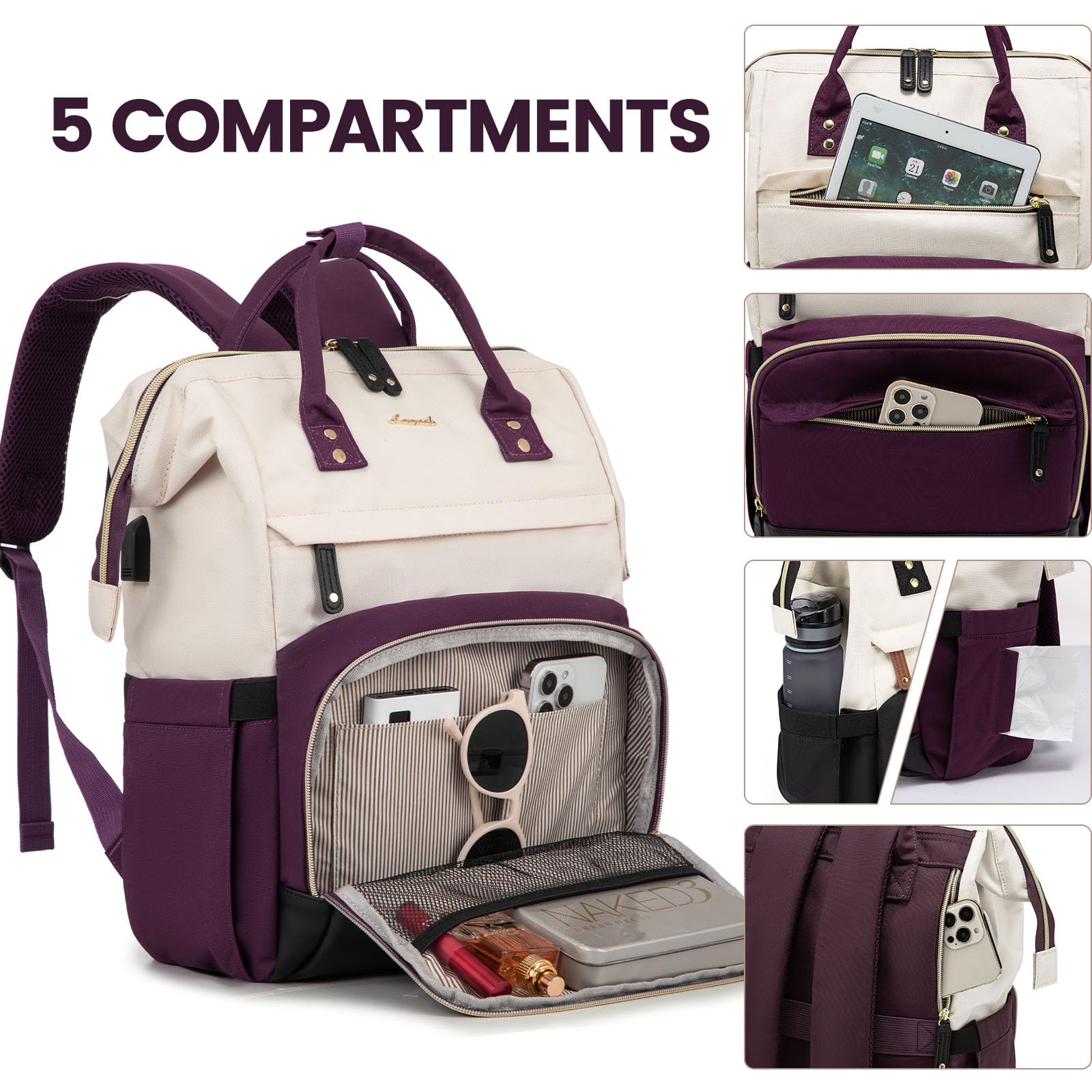 Foto 4 pulgar | Mochila Para Portátil Lovevook Para Mujer 15.6 Pulgadas A Prueba De Agua - Venta Internacional.