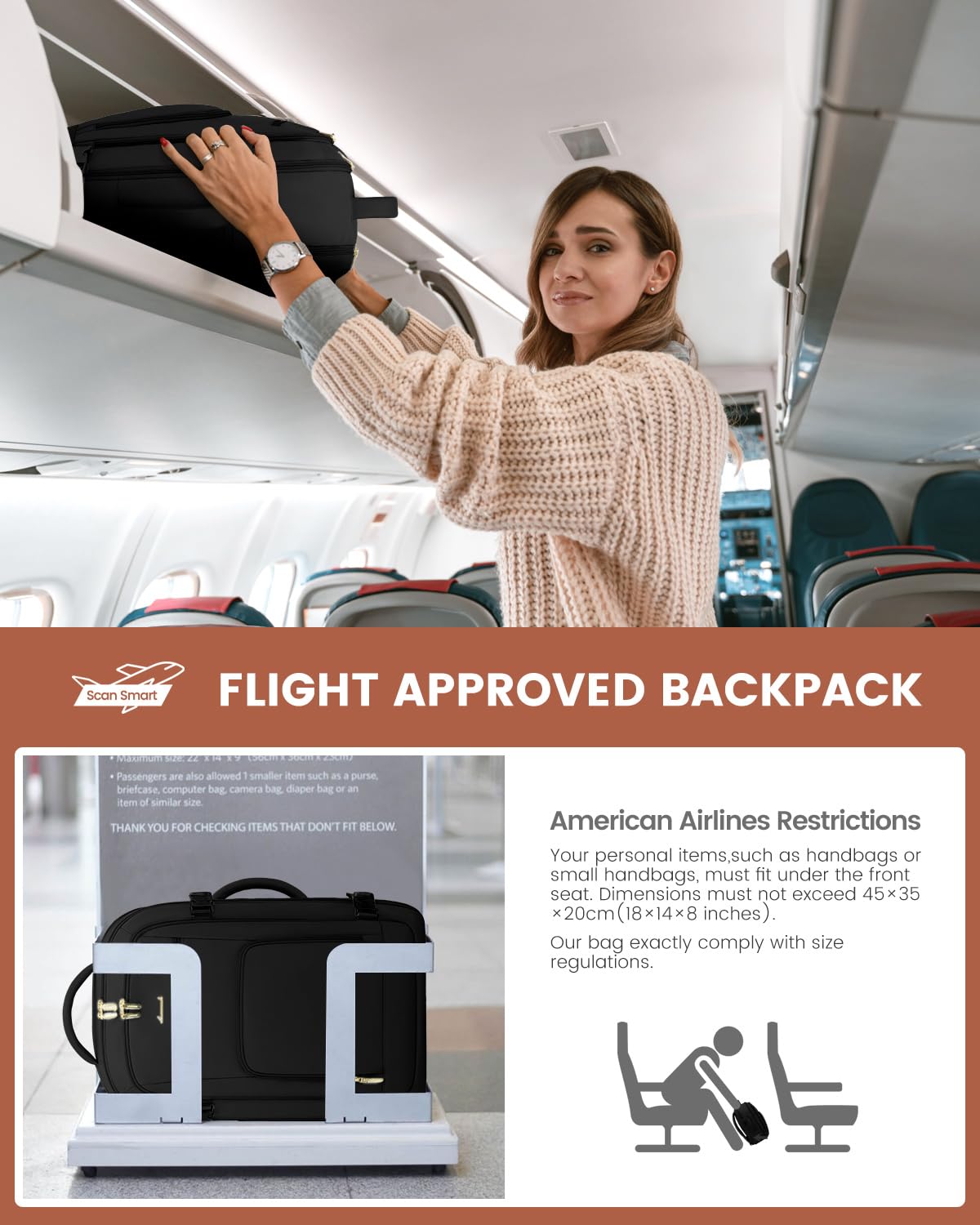 Foto 8 pulgar | Mochila De Viaje Lovevook Carry On Para Portátil Impermeable De 18 Pulgadas, 50 Litros - Venta Internacional.