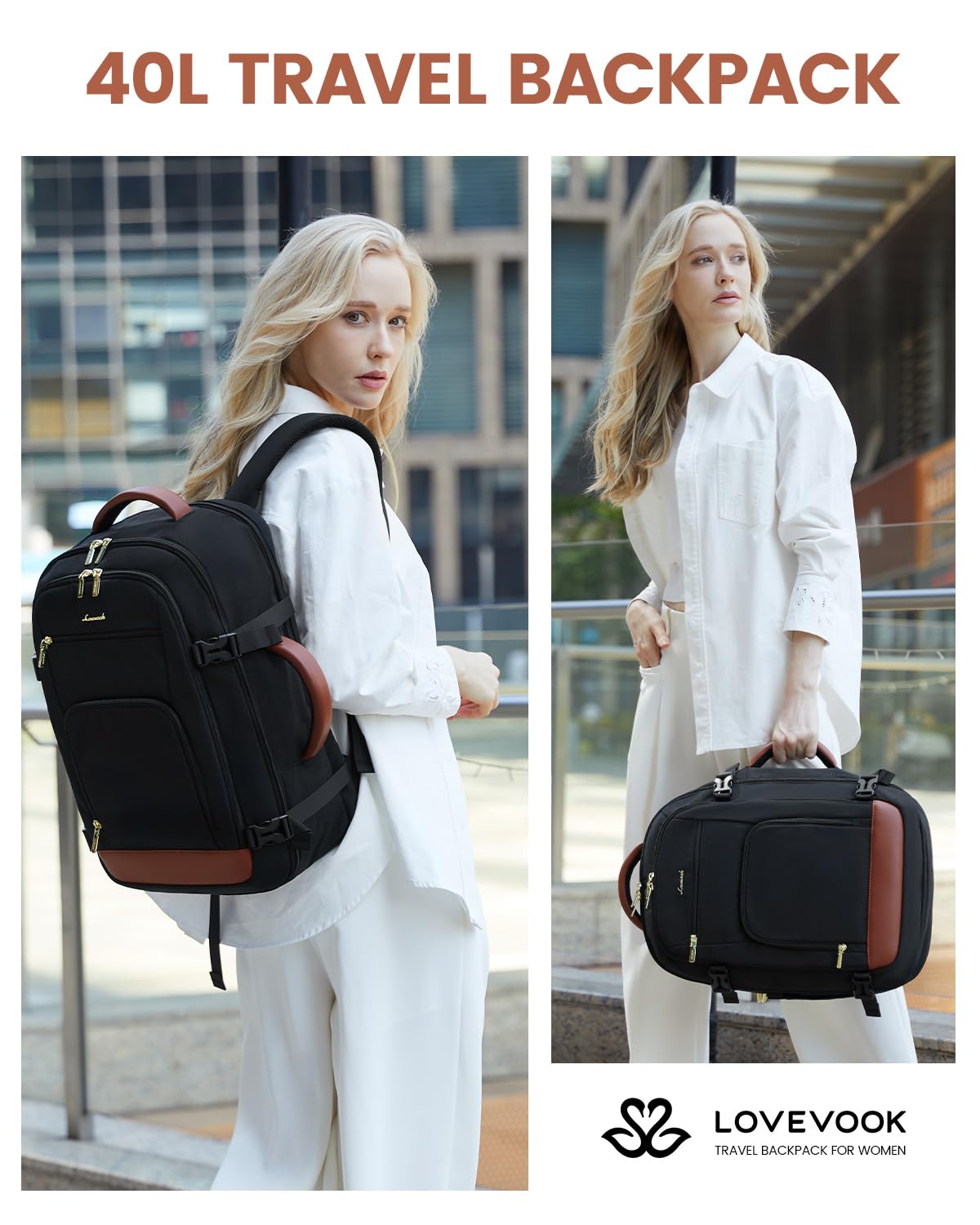 Foto 3 pulgar | Mochila De Viaje Lovevook Carry On De 40 Litros Para Portátil De 17 Pulgadas Para Mujeres Y Hombres - Venta Internaci