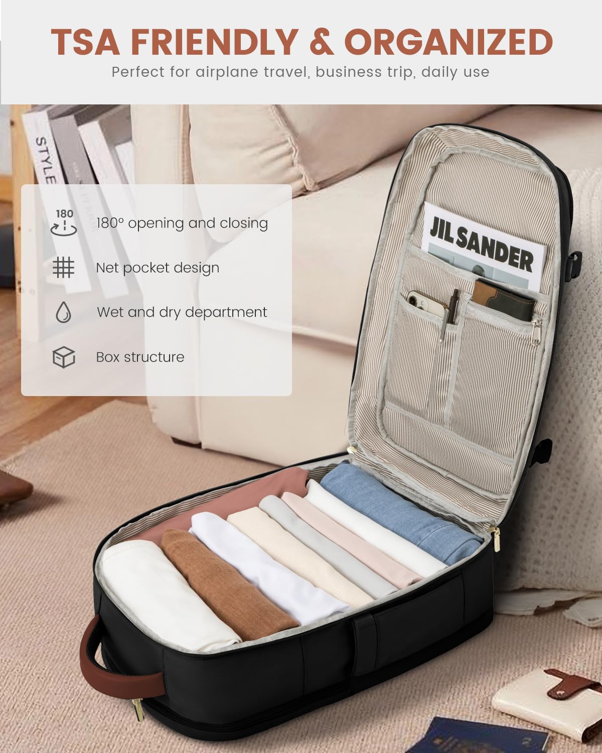 Foto 4 pulgar | Mochila De Viaje Lovevook Carry On De 40 Litros Para Portátil De 17 Pulgadas Para Mujeres Y Hombres - Venta Internaci