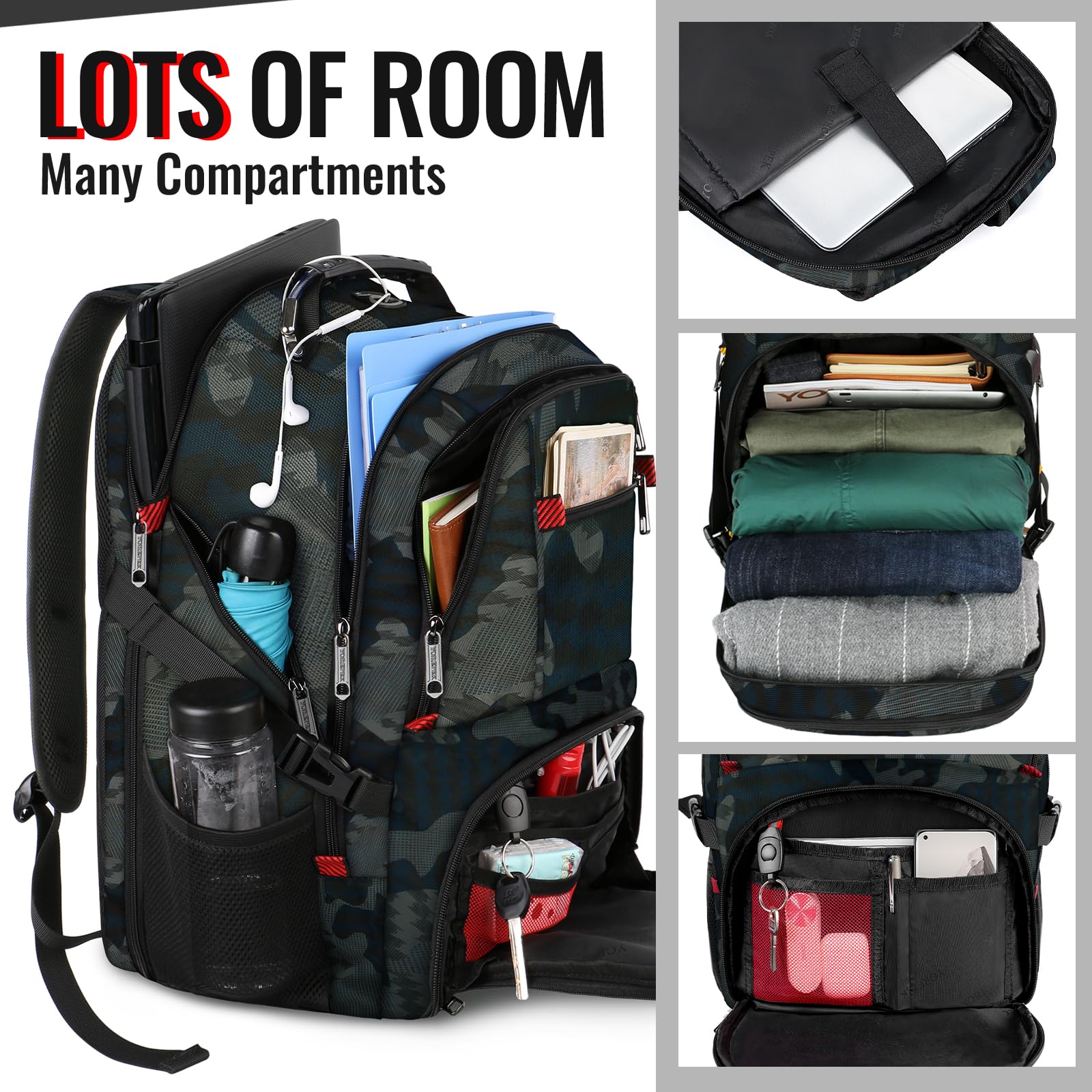 Foto 3 pulgar | Mochila De Viaje Yorepek Extra Grande 50 L Resistente Al Agua 50 L - Venta Internacional.