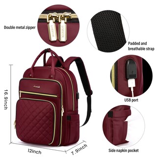 Foto 3 | Mochila Para Portátil Lovevook Resistente Al Agua De 15,6 Pulgadas Con Puerto Usb - Venta Internacional.