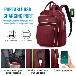 Foto 5 | Mochila Para Portátil Lovevook Resistente Al Agua De 15,6 Pulgadas Con Puerto Usb - Venta Internacional.