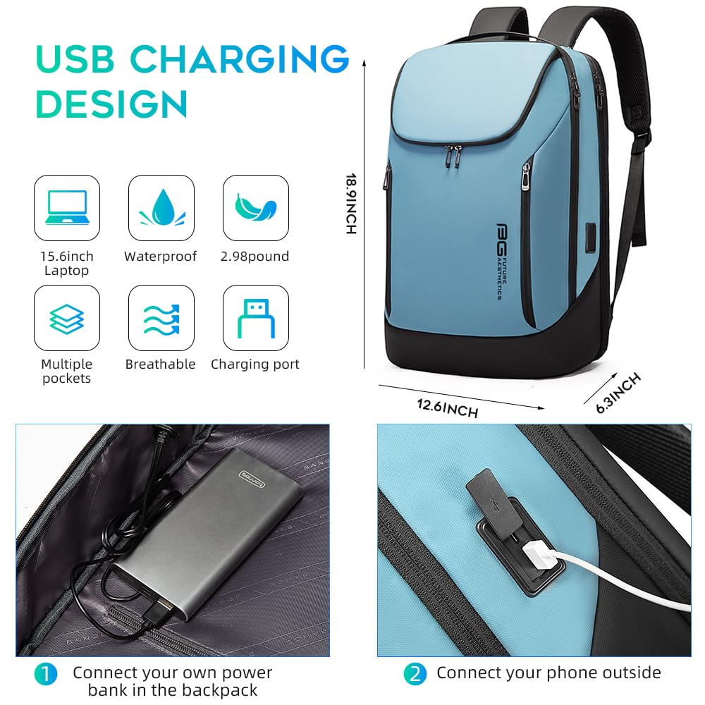 Foto 4 pulgar | Mochila Bange Business Smart Impermeable Para Portátil De 15,6 Pulgadas - Venta Internacional.