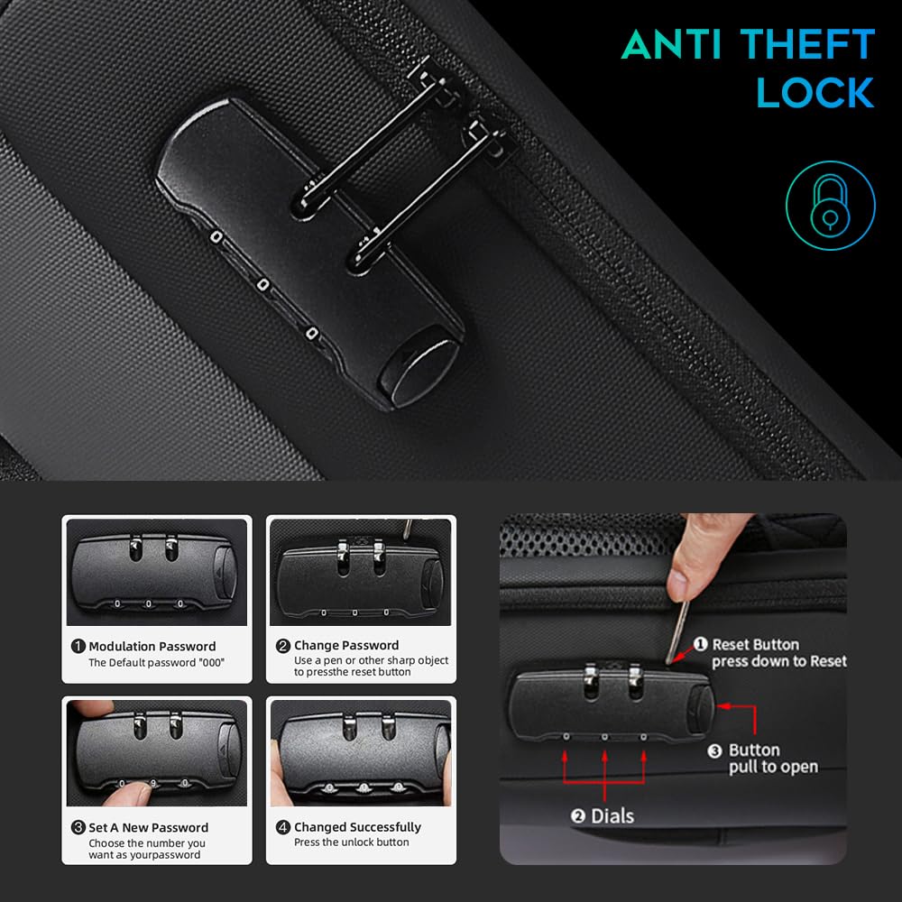 Foto 3 pulgar | Mochila Para Portátil Bange Business De 15,6 Pulgadas Con Puerto De Carga Usb - Venta Internacional.