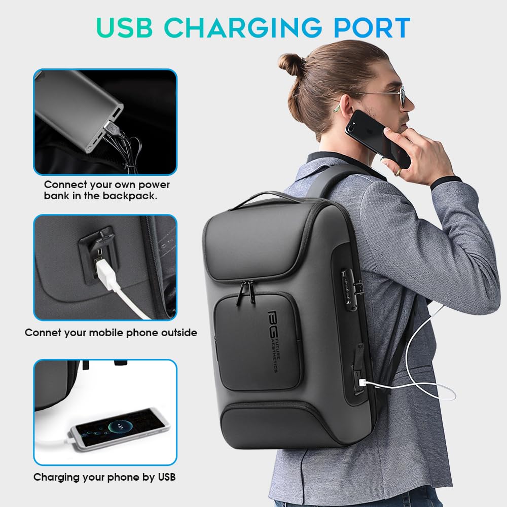 Foto 6 pulgar | Mochila Para Portátil Bange Business De 15,6 Pulgadas Con Puerto De Carga Usb - Venta Internacional.
