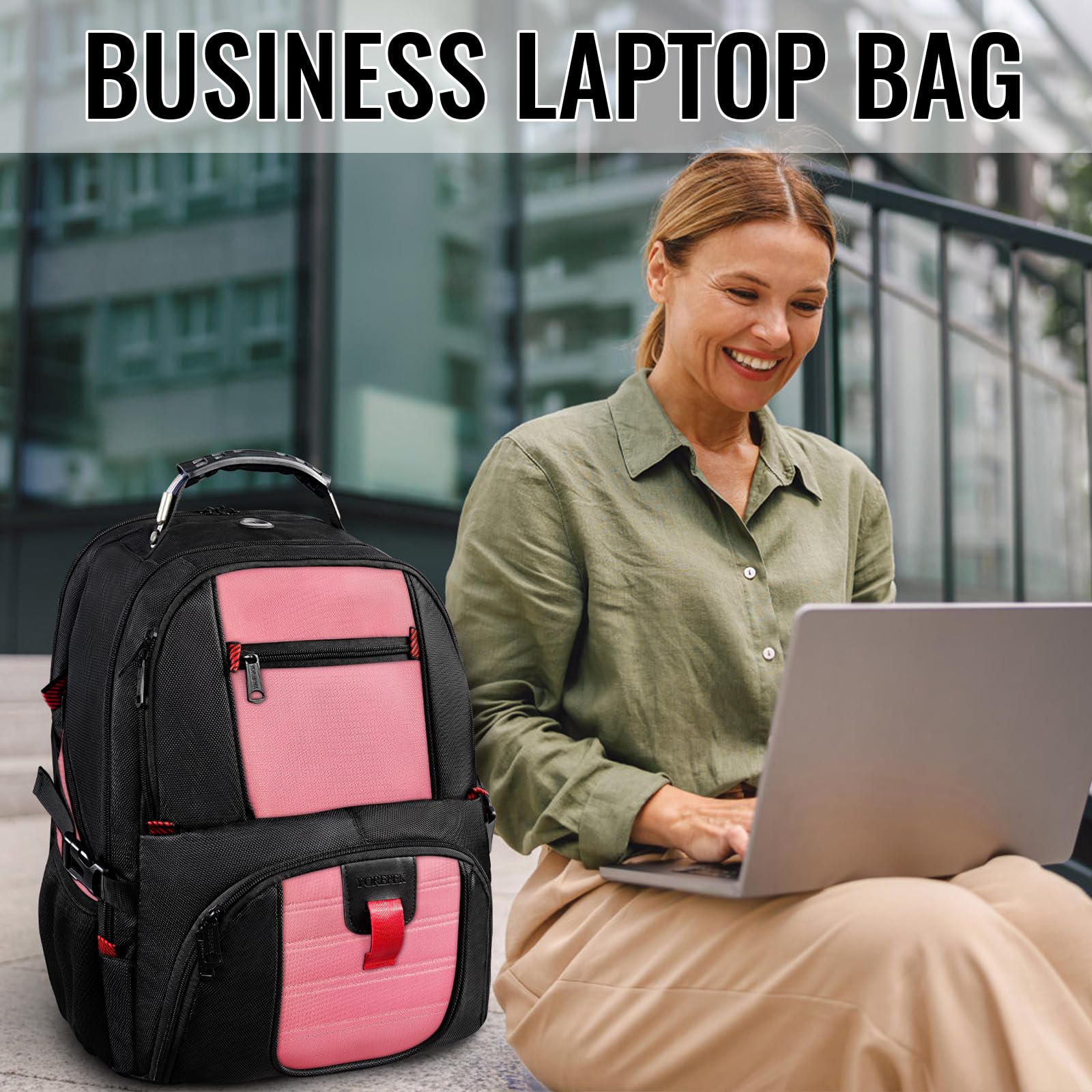 Foto 5 pulgar | Mochila De Viaje Yorepek Extra Grande 50 L Resistente Al Agua Rosa - Venta Internacional.