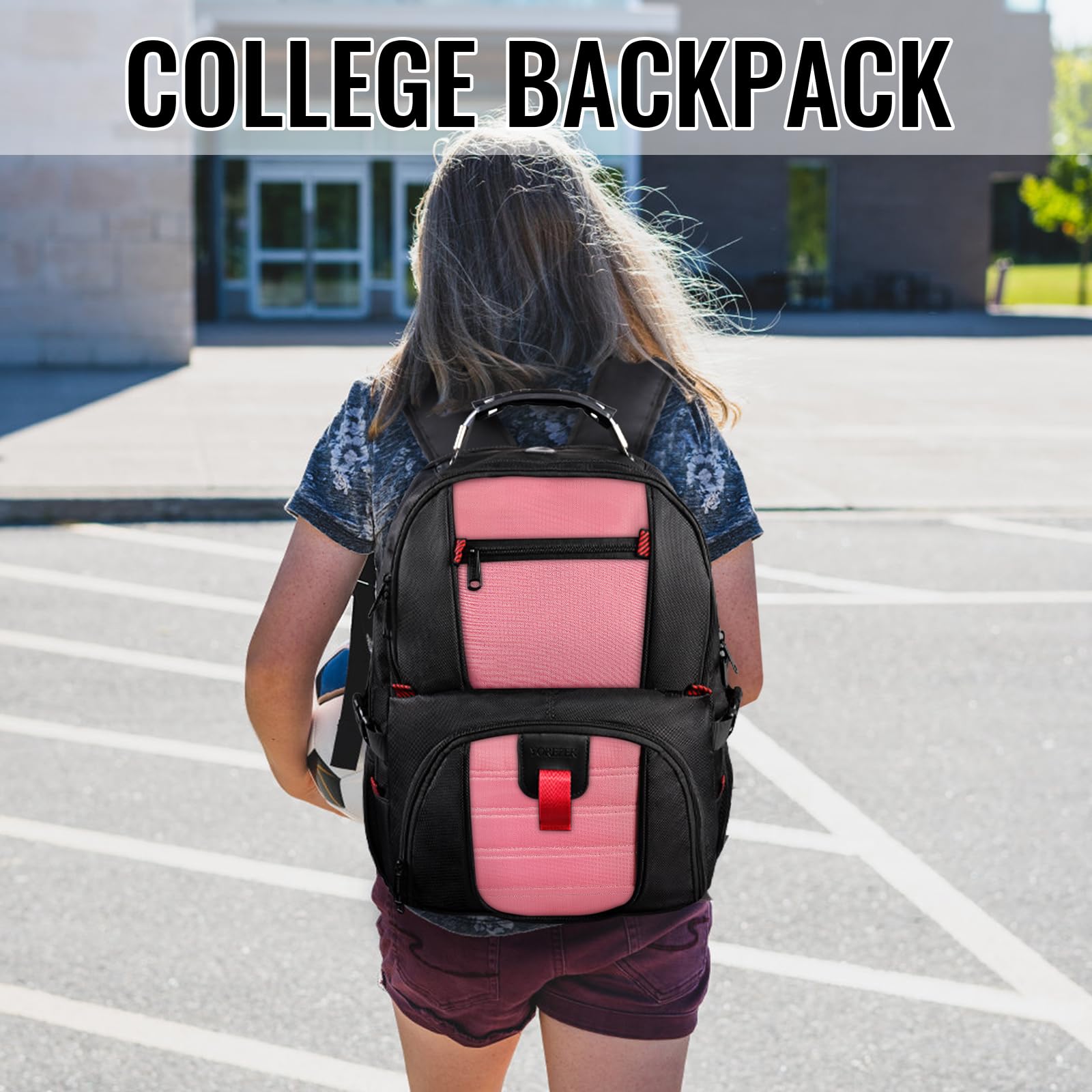 Foto 6 | Mochila De Viaje Yorepek Extra Grande 50 L Resistente Al Agua Rosa - Venta Internacional.