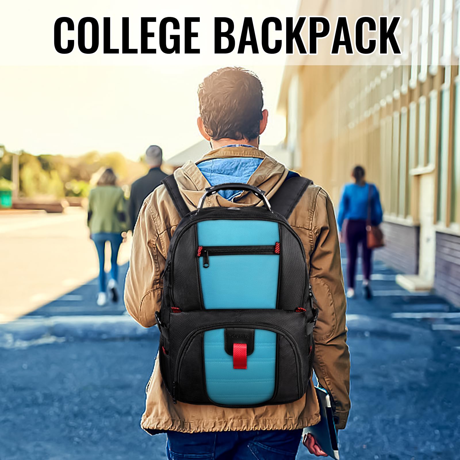 Foto 6 | Mochila Para Portátil Yorepek 18.4 Con Puerto De Carga Usb, Azul - Venta Internacional.