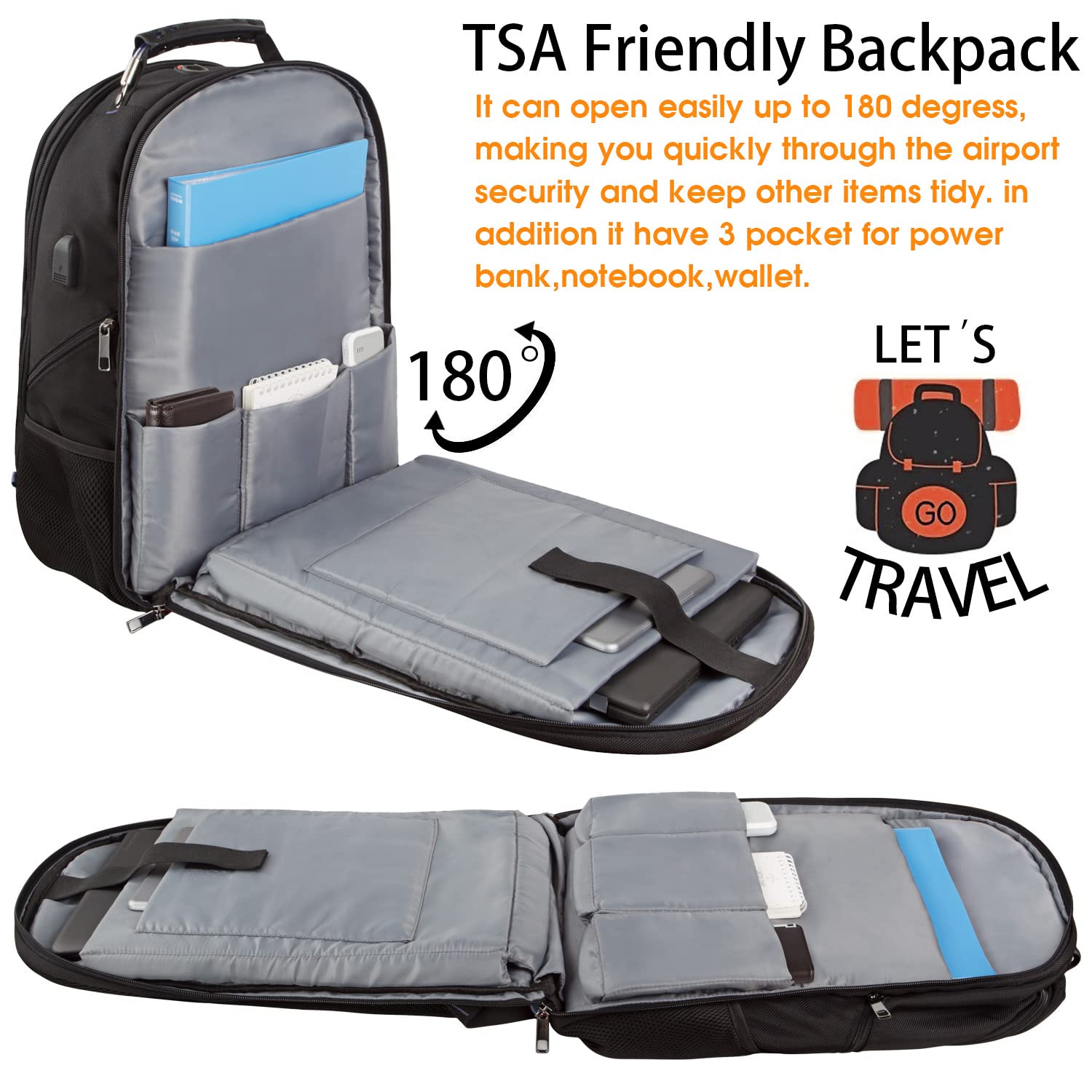 Foto 3 pulgar | Mochila Ltinveck Extra Grande Para Portátil De Viaje De 50 Litros, 17 Pulgadas, Azul - Venta Internacional.