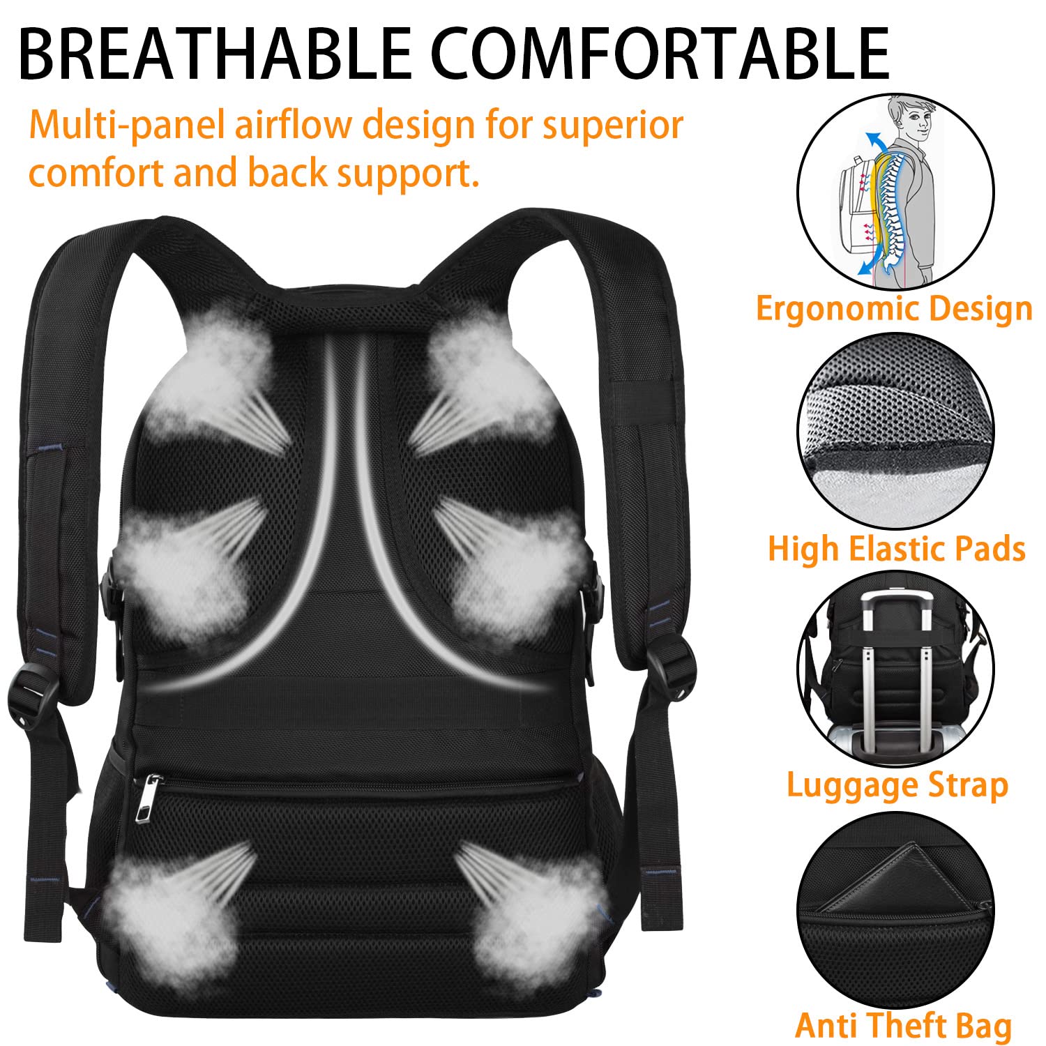Foto 7 pulgar | Mochila Ltinveck Extra Grande Para Portátil De Viaje De 50 Litros, 17 Pulgadas, Azul - Venta Internacional.