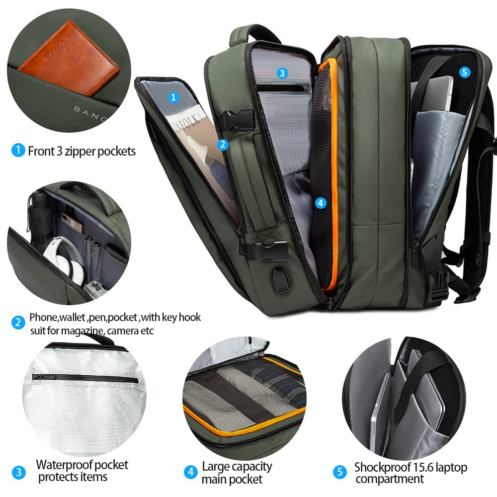Foto 2 | Mochila De Viaje Bange, Expandible, 35 L, Impermeable Para Hombres Y Mujeres - Venta Internacional.
