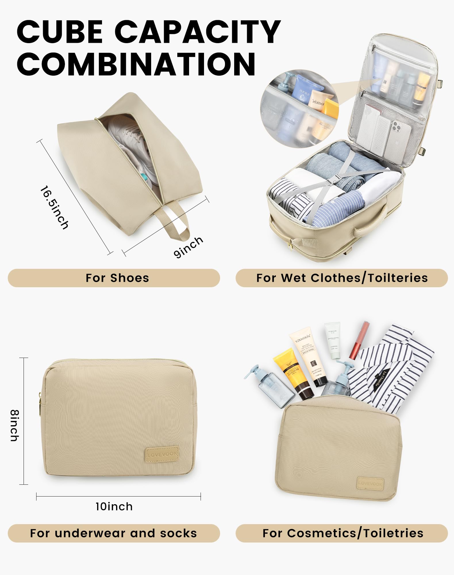 Foto 6 pulgar | Mochila De Viaje Lovevook 40l Impermeable Para Mujeres Y Hombres - Venta Internacional.