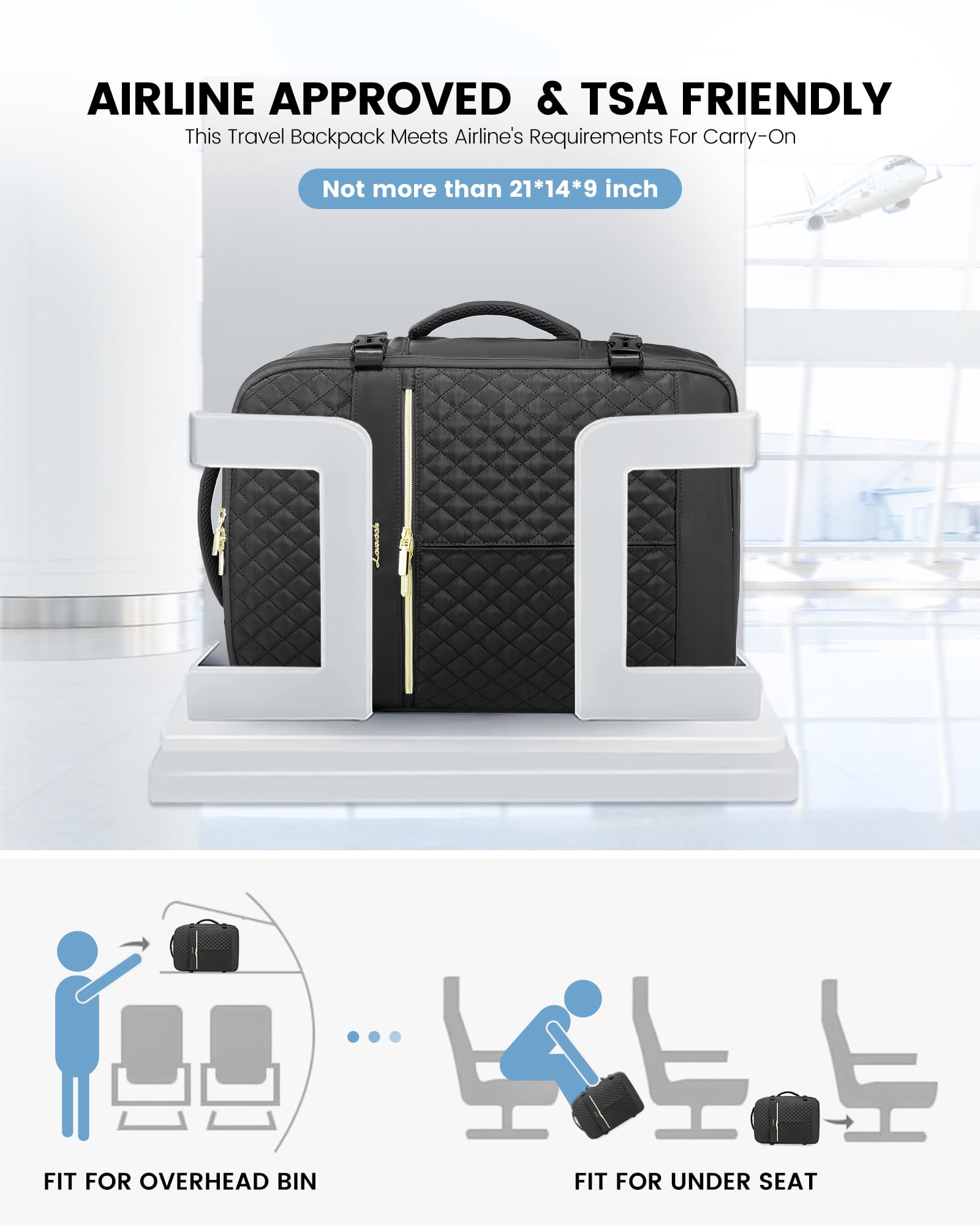 Foto 6 pulgar | Mochila De Viaje Lovevook Carry On De 40 Litros Para Mujer Con Portátil De 17 Pulgadas - Venta Internacional.