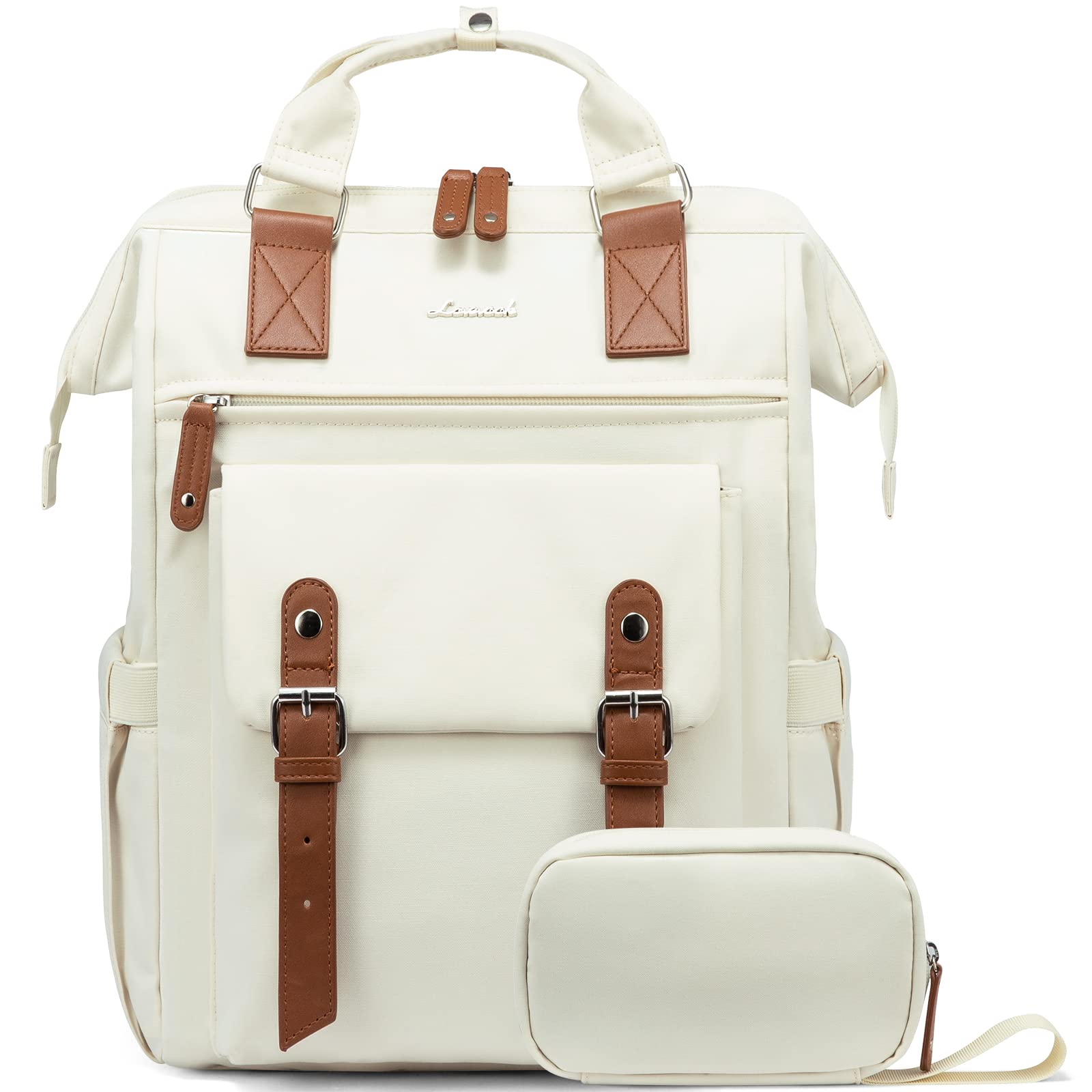 Mochila Para Portátil Lovevook Para Mujer, Trabajo Y Viajes De 15.6 Pulgadas, Color Beige - Venta Internacional.