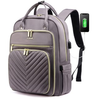 Foto 1 | Mochila Lovevook Para Mujer, Portátil De 15,6 Pulgadas, Trabajo Y Viajes, Gris Y Morado - Venta Internacional.