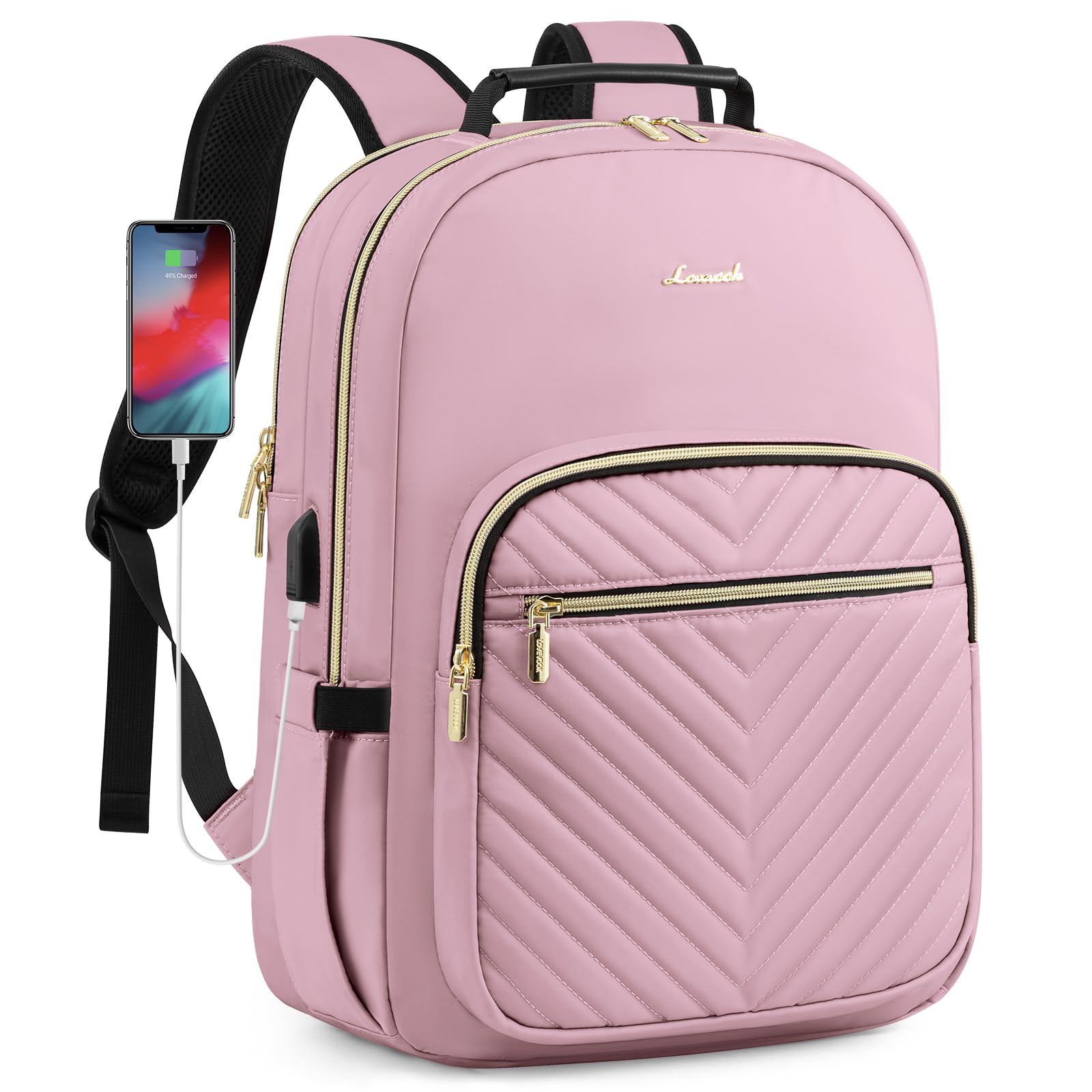 Foto 2 pulgar | Mochila Lovevook Para Portátil De Mujer De 15,6 Pulgadas Con Puerto Usb, Color Rosa - Venta Internacional.