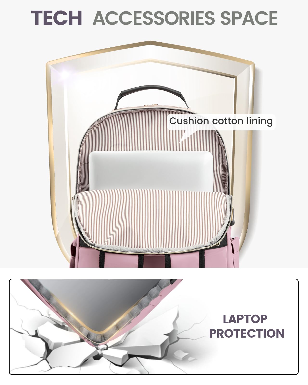 Foto 8 pulgar | Mochila Lovevook Para Portátil De Mujer De 15,6 Pulgadas Con Puerto Usb, Color Rosa - Venta Internacional.