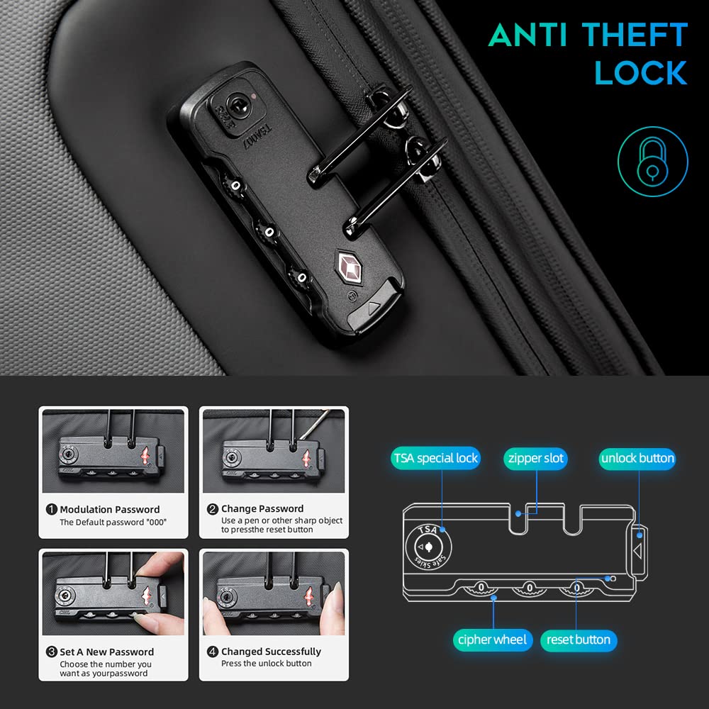 Foto 3 | Mochila Antirrobo Bange Con Puerto De Carga Usb Para Portátil De 15,6 Pulgadas - Venta Internacional.