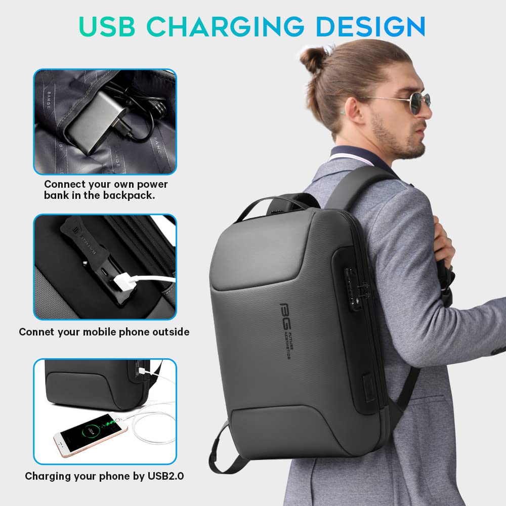 Foto 5 pulgar | Mochila Antirrobo Bange Con Puerto De Carga Usb Para Portátil De 15,6 Pulgadas - Venta Internacional.