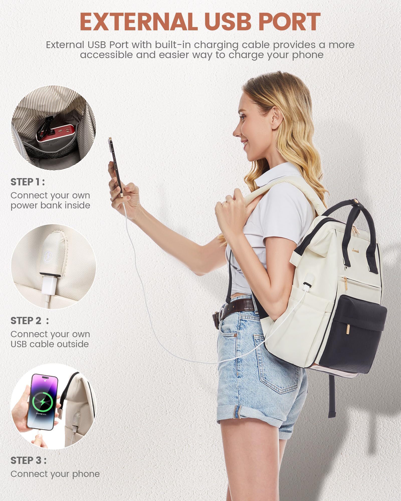 Foto 8 pulgar | Mochila Para Portátil Lovevook Para Mujer, 15.6 Pulgadas, Impermeable, Negra - Venta Internacional.