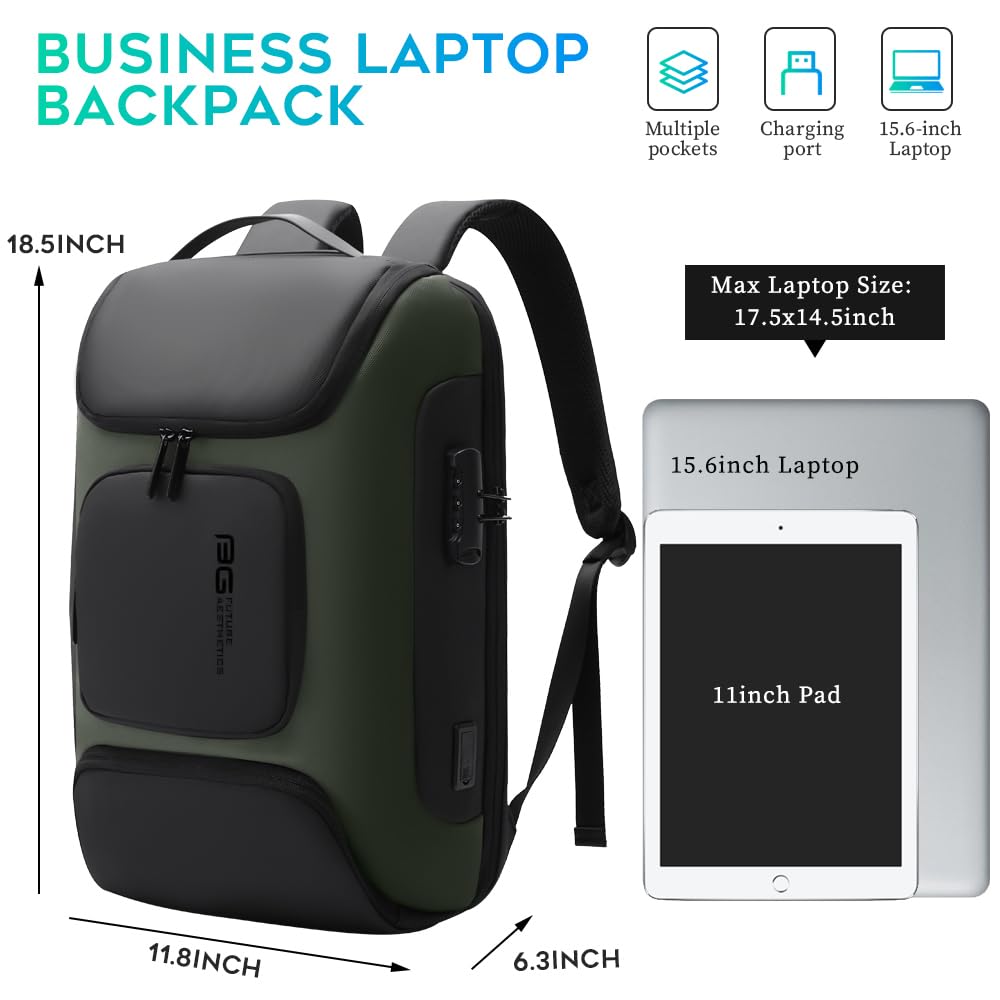 Foto 5 | Mochila Bange Business Con Puerto De Carga Usb Para Portátil De 15,6 Pulgadas - Venta Internacional.