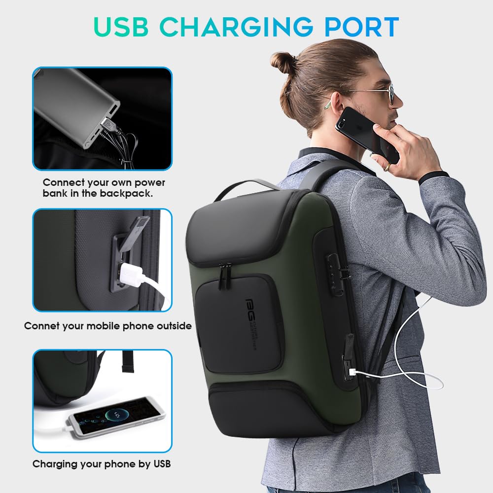 Foto 7 pulgar | Mochila Bange Business Con Puerto De Carga Usb Para Portátil De 15,6 Pulgadas - Venta Internacional.