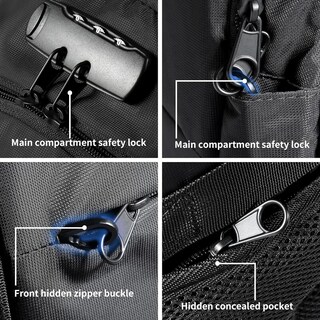 Foto 2 | Mochila Antirrobo Para Portátil Tzowla 40l Con Puerto De Carga Usb - Venta Internacional.