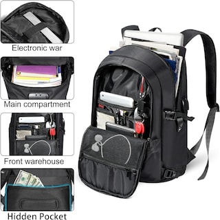 Foto 4 | Mochila Antirrobo Para Portátil Tzowla 40l Con Puerto De Carga Usb - Venta Internacional.