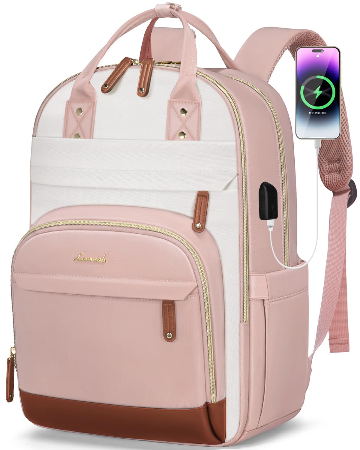 Mochila Para Portátil Lovevook Para Mujer 15.6 Pulgadas Rosa - Beige - Venta Internacional.