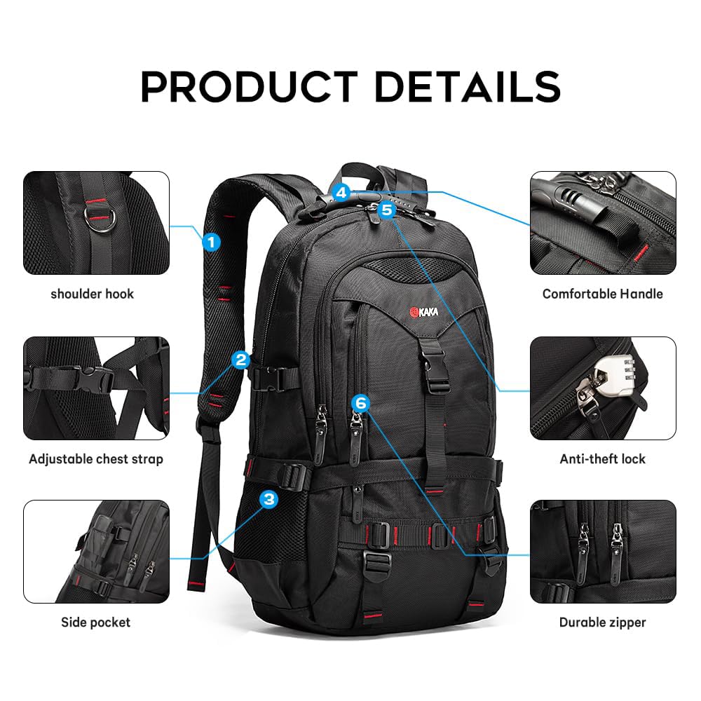 Foto 5 pulgar | Mochila Kaka Fight Aprobada Para Viajes Con Portátil Comp De 17,3'' - Venta Internacional.
