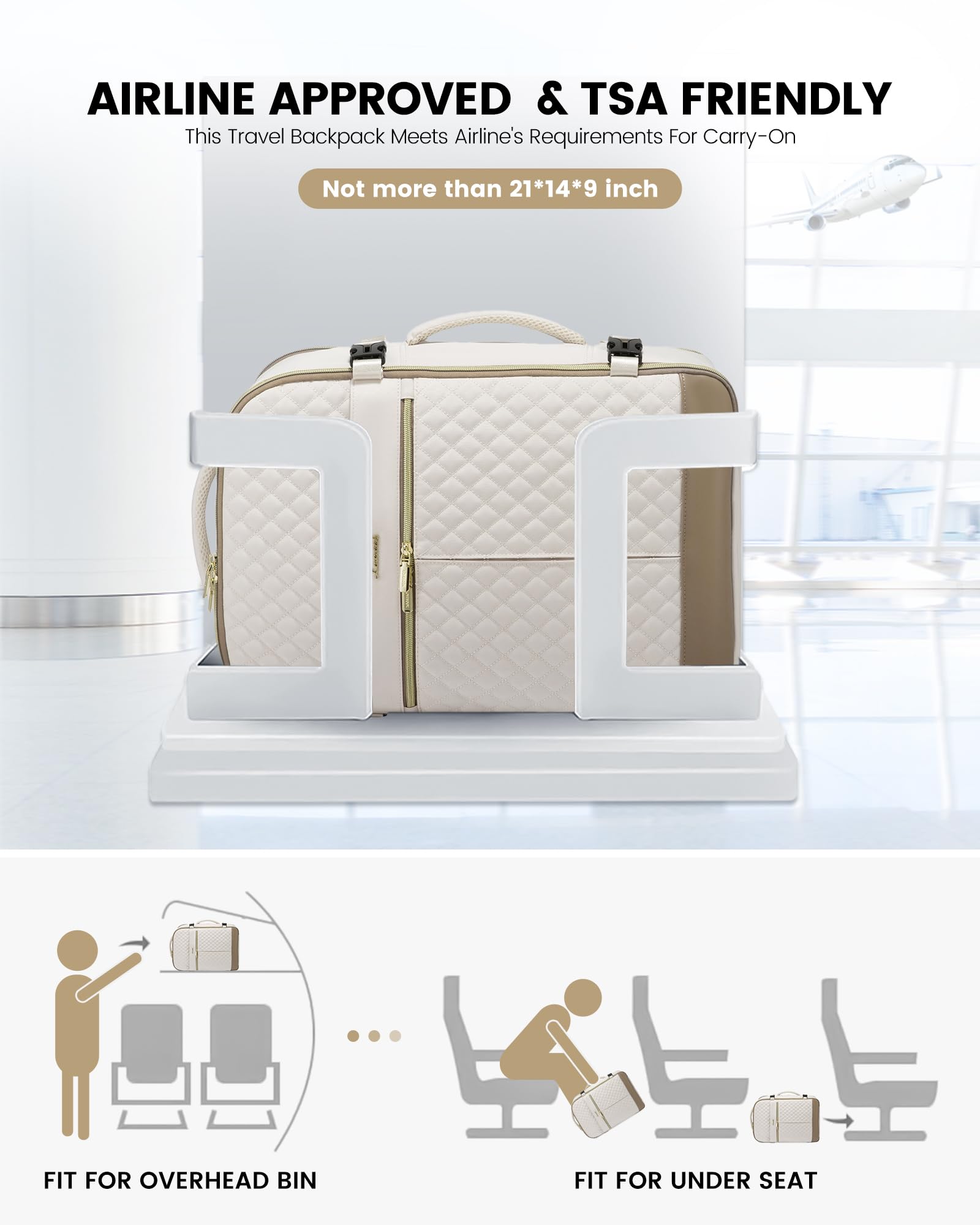 Foto 5 | Mochila De Viaje Lovevook Carry On De 40 Litros Para Mujer Con Portátil De 17 Pulgadas - Venta Internacional.