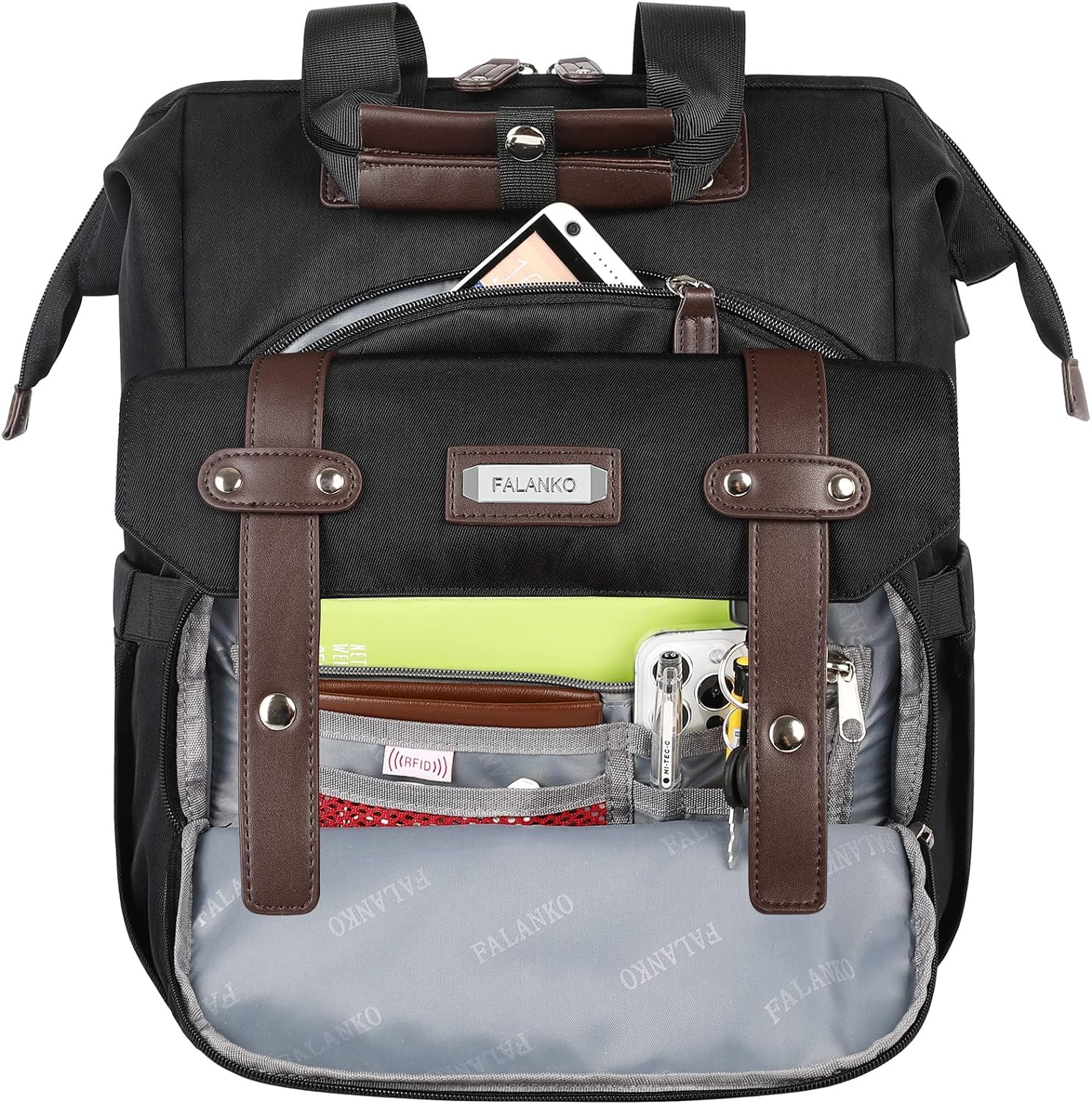 Foto 5 pulgar | Mochila Para Portátil Falanko Para Mujer De 15.6 Pulgadas Con Puerto Usb Negra - Venta Internacional.