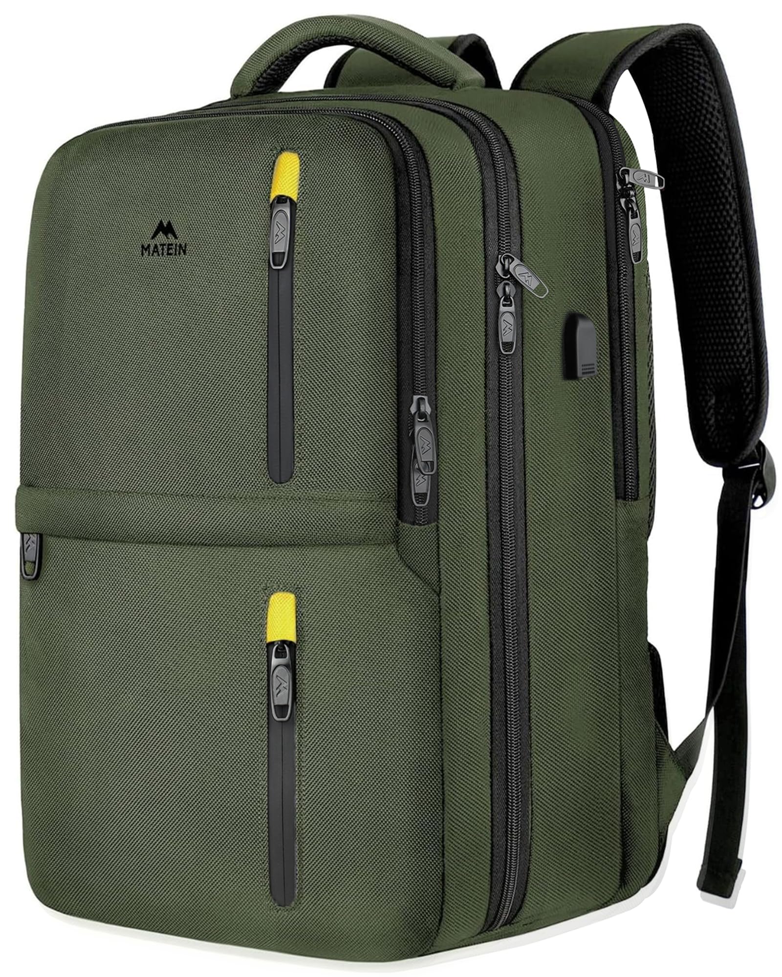 Mochila Matein Extra Large Carry On 45 L Con Puerto Usb Verde - Venta Internacional.