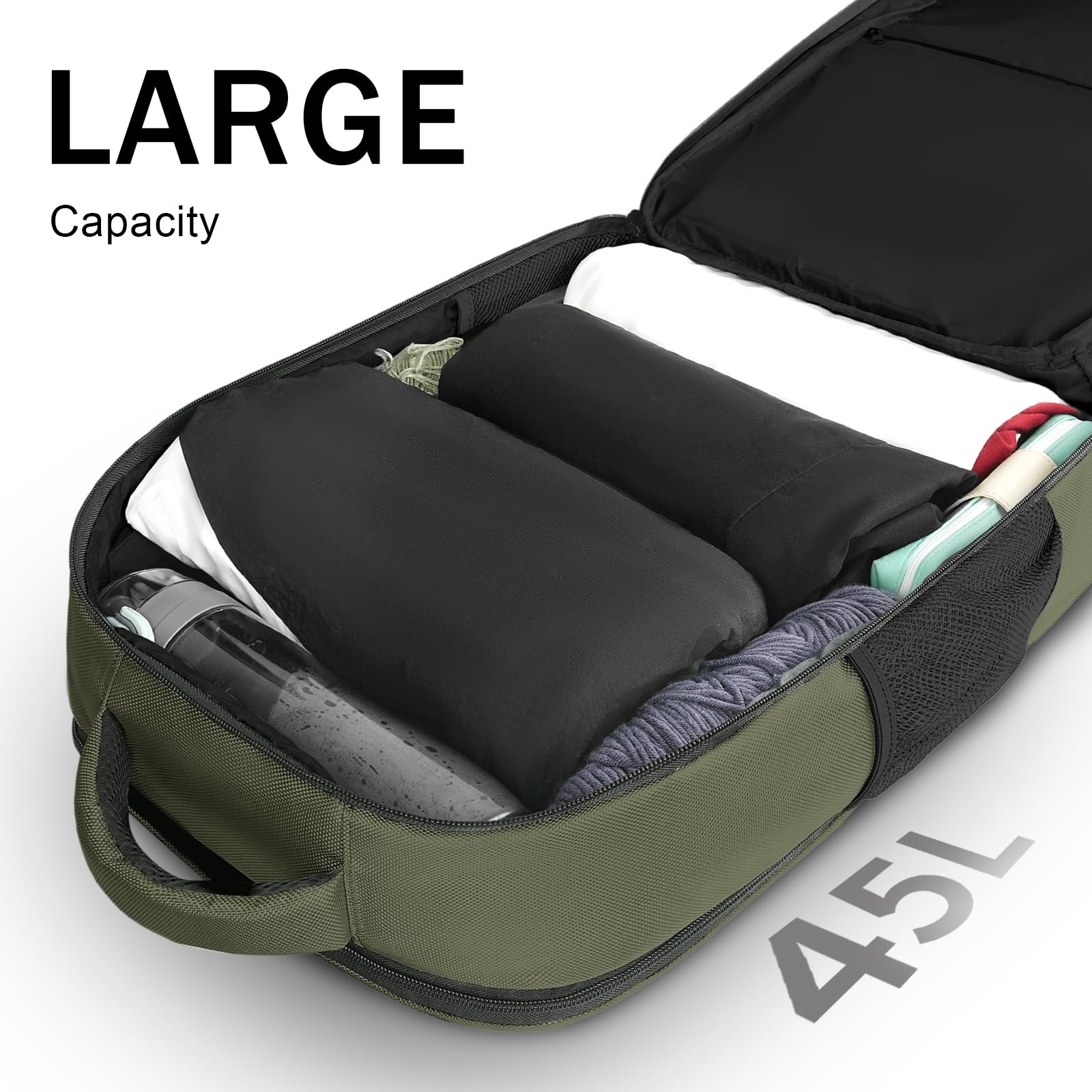 Foto 3 pulgar | Mochila Matein Extra Large Carry On 45 L Con Puerto Usb Verde - Venta Internacional.
