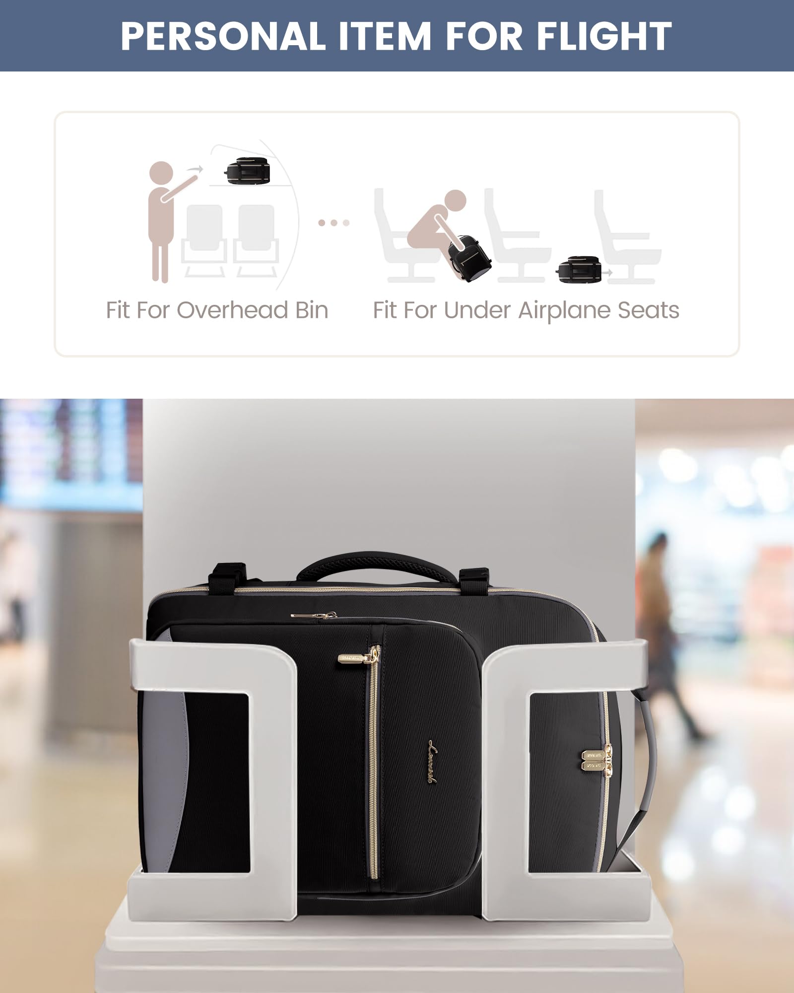 Foto 5 pulgar | Mochila De Viaje Lovevook Carry On Para Portátil De 17 Pulgadas A Prueba De Agua De 40 Litros - Venta Internacional.