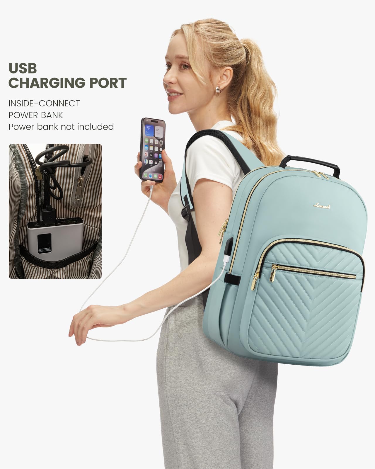 Foto 6 pulgar | Mochila Lovevook Para Portátil De 15.6 Pulgadas Con Puerto Usb Para Mujer - Venta Internacional.