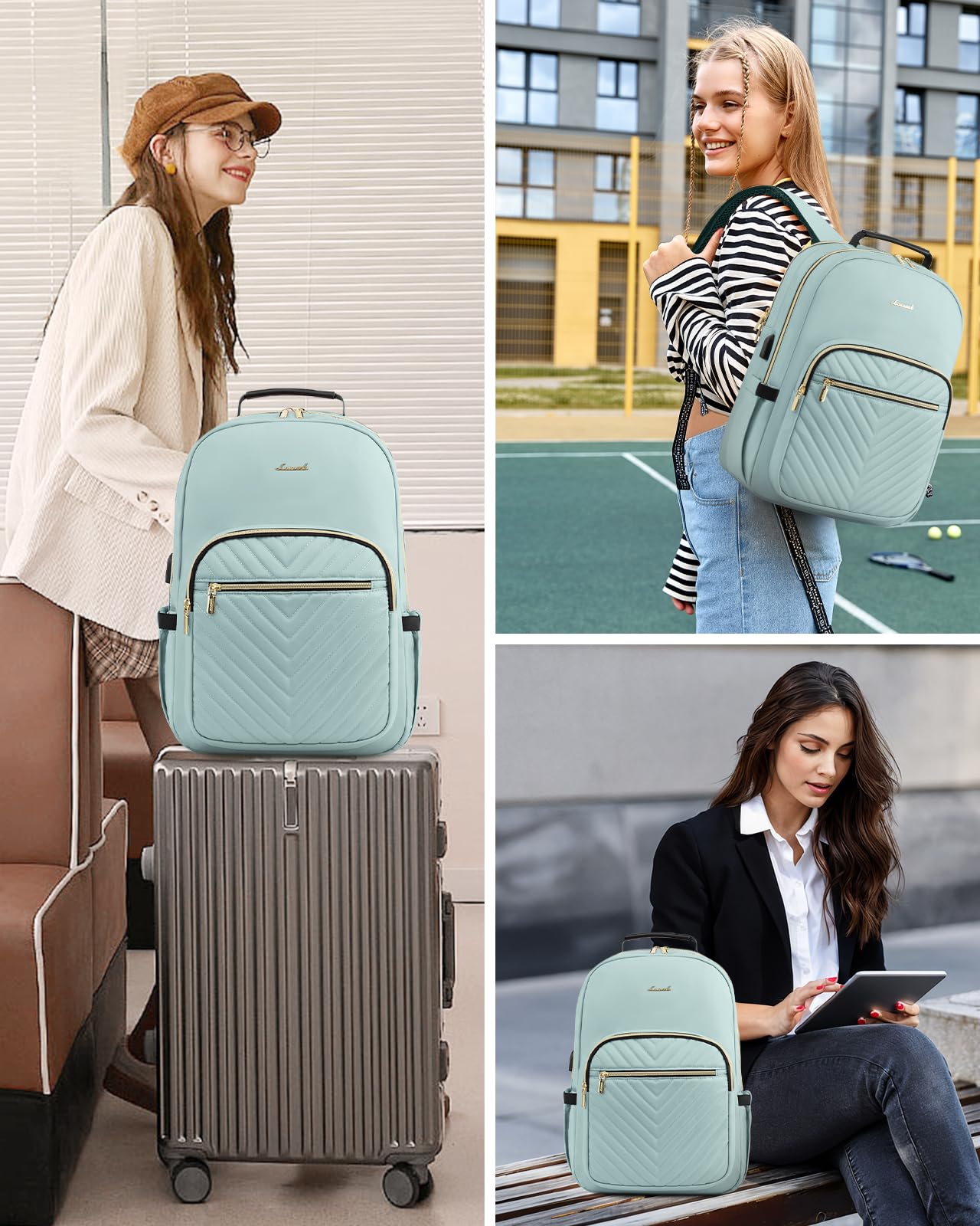 Foto 7 pulgar | Mochila Lovevook Para Portátil De 15.6 Pulgadas Con Puerto Usb Para Mujer - Venta Internacional.