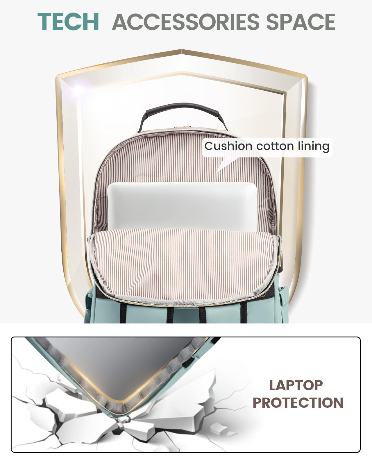 Foto 7 | Mochila Lovevook Para Portátil De 15.6 Pulgadas Con Puerto Usb Para Mujer - Venta Internacional.