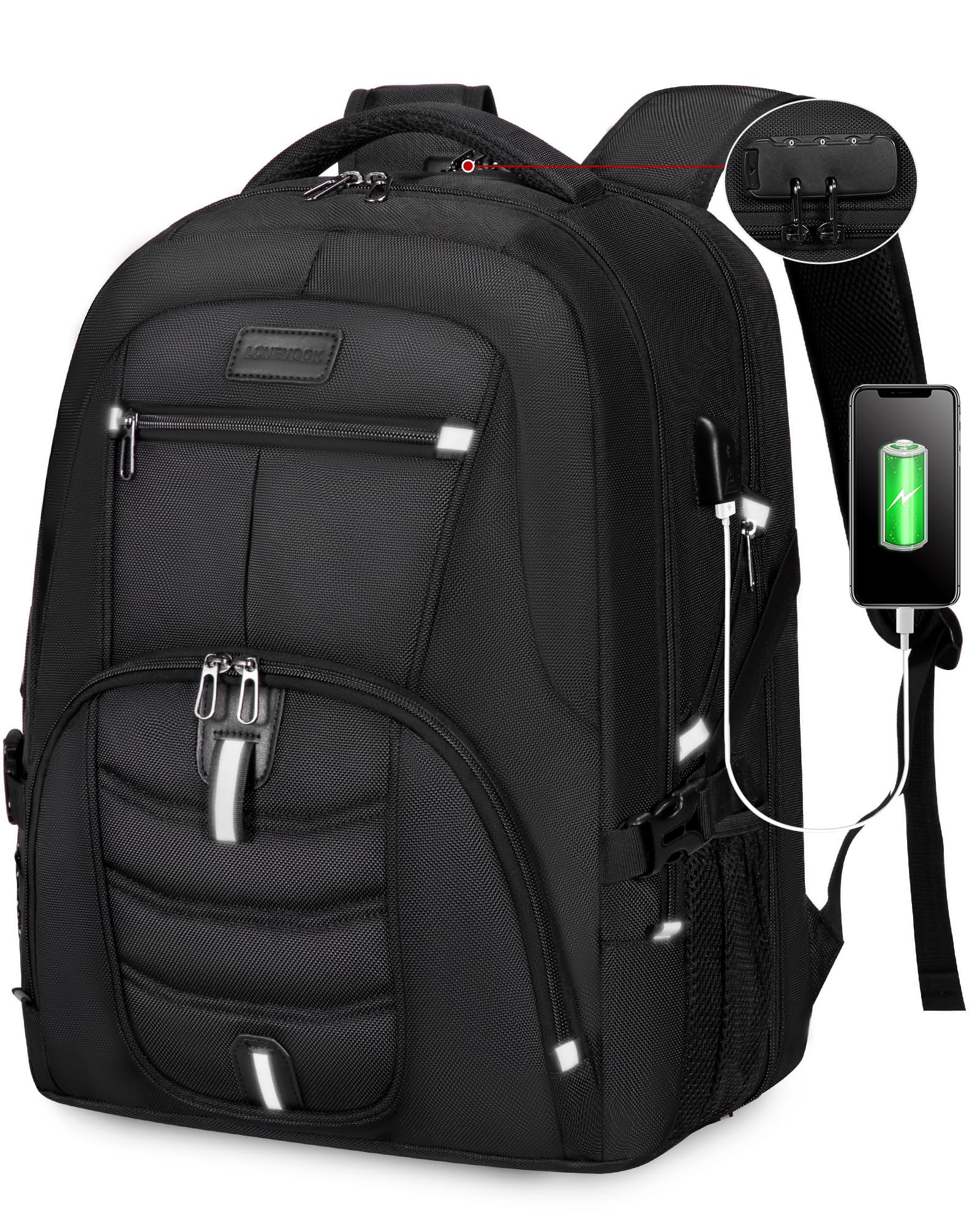 Mochila Lovevook Para Portátil De Viaje, Impermeable, Antirrobo, 45 L - Venta Internacional.