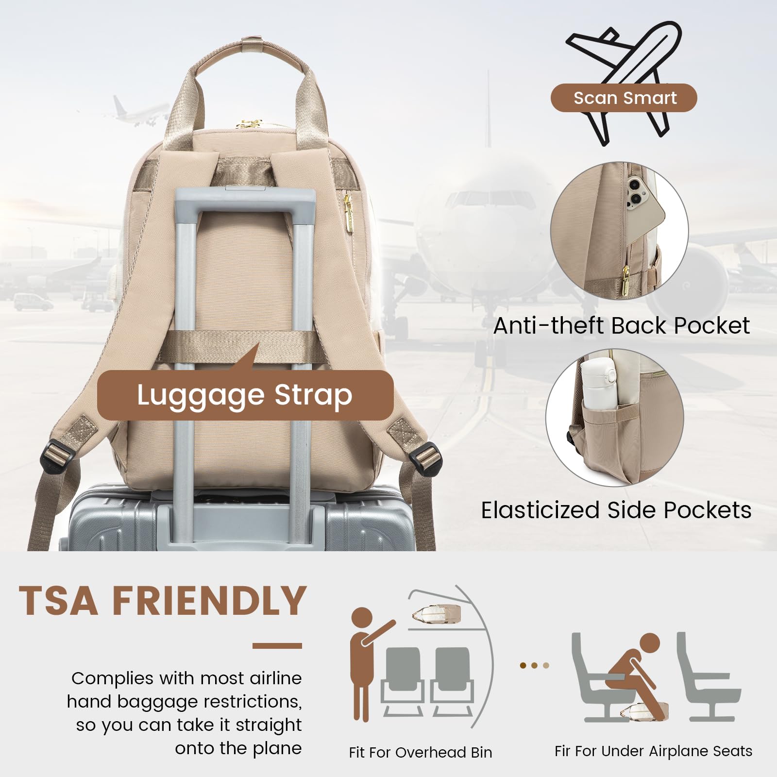 Foto 3 pulgar | Mochila Para Portátil Lovevook Para Mujer De 15.6 Pulgadas Con Puerto Usb A Prueba De Agua - Venta Internacional.