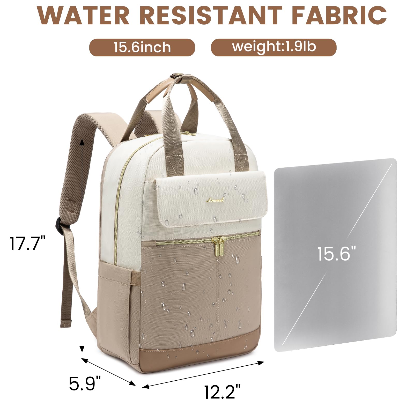 Foto 7 pulgar | Mochila Para Portátil Lovevook Para Mujer De 15.6 Pulgadas Con Puerto Usb A Prueba De Agua - Venta Internacional.