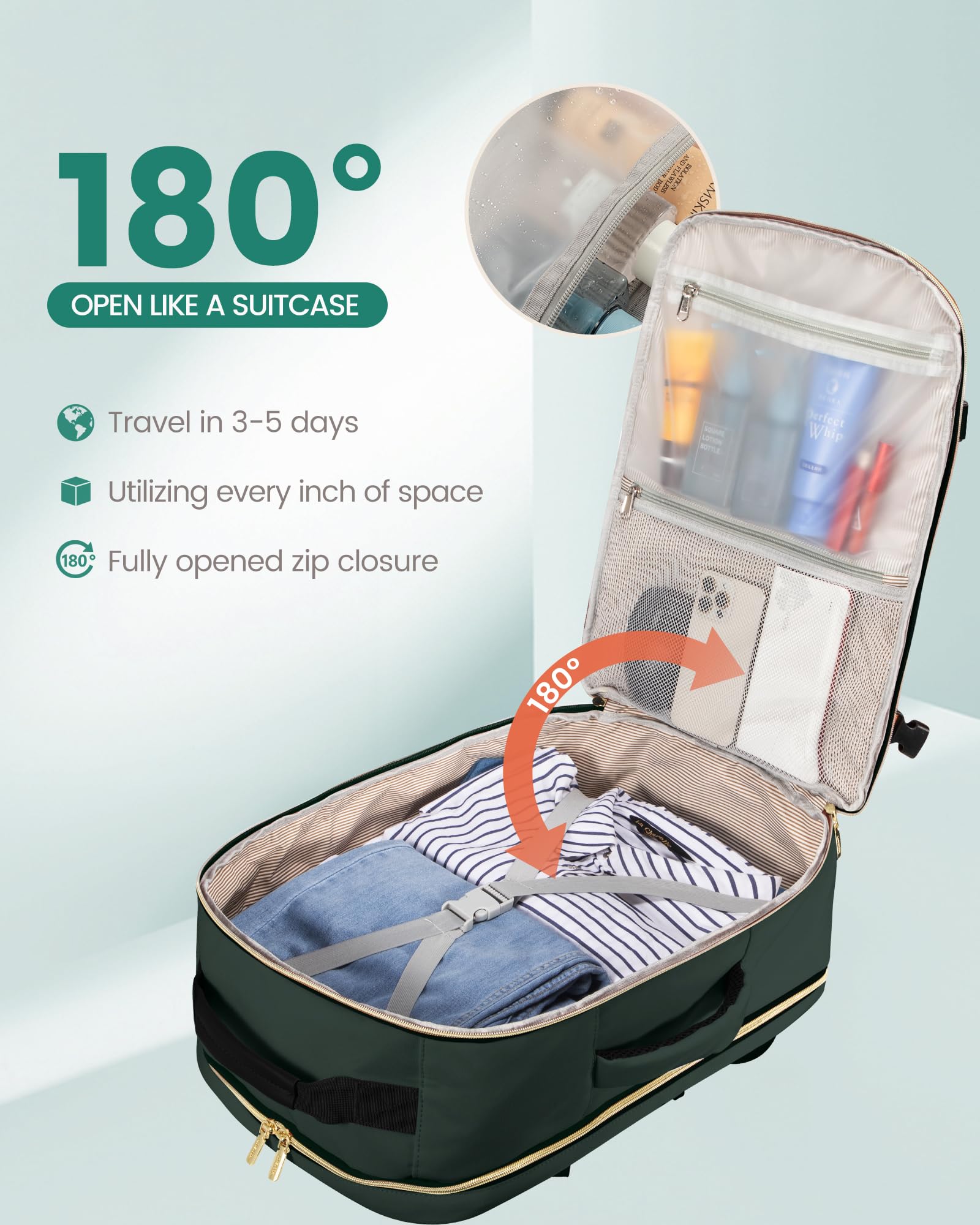 Foto 3 pulgar | Mochila De Viaje Lovevook De 40 Litros Con Compartimento Para Portátil De 17,3'' - Venta Internacional.