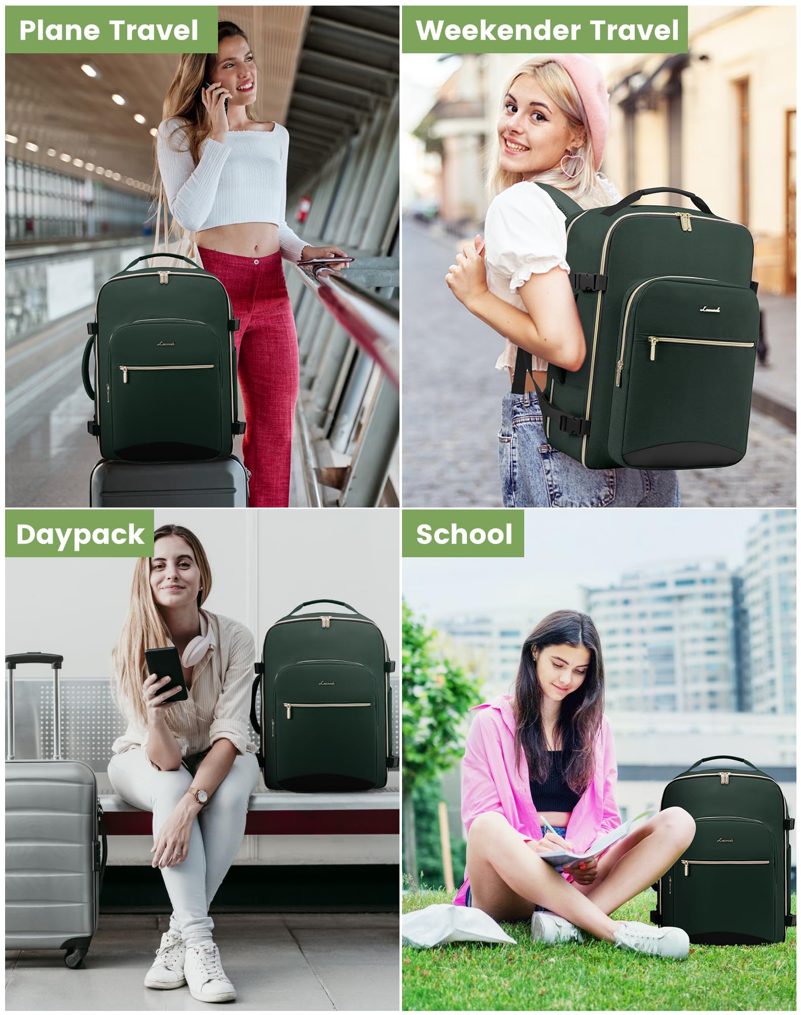 Foto 8 pulgar | Mochila De Viaje Lovevook De 40 Litros Con Compartimento Para Portátil De 17,3'' - Venta Internacional.