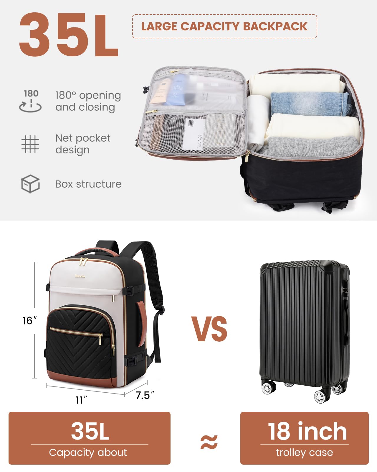 Foto 4 pulgar | Mochila De Viaje Lovevook 35l Para Mujer Con Portátil De 15,6 Pulgadas - Venta Internacional.
